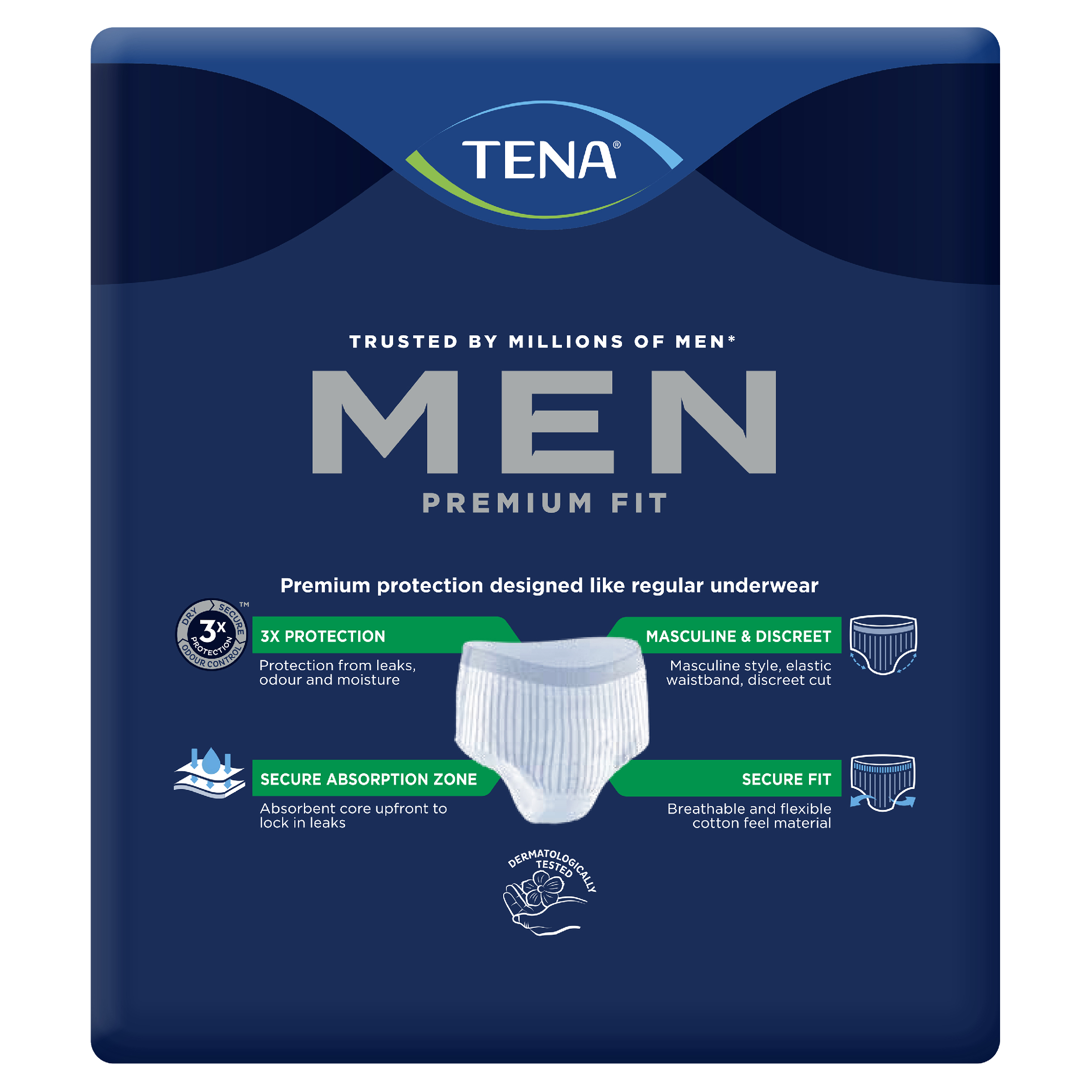 TENA MEN UNDERWEAR PROTECTIVE MAXI 8D MEDIUM/LARGE 8 PACK - Image 4