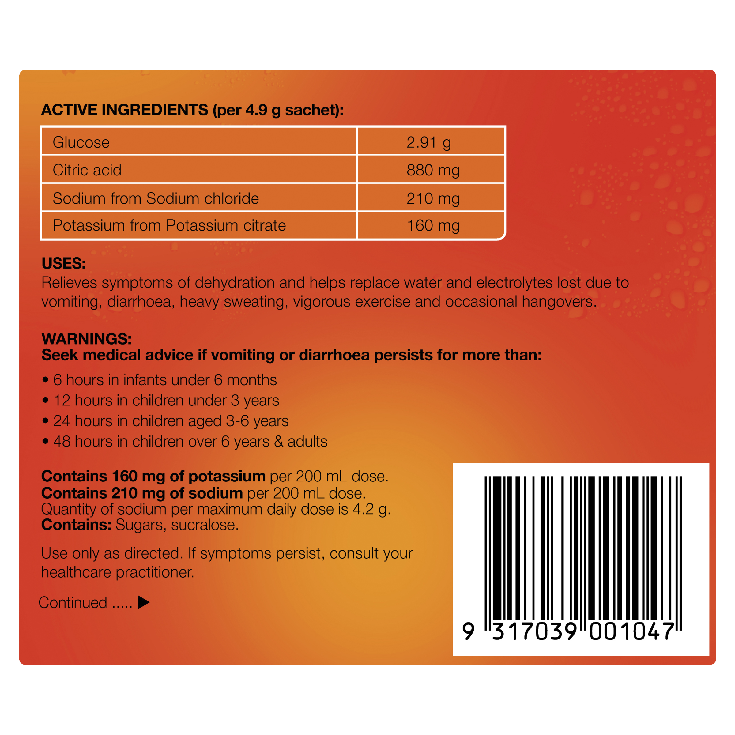 HYDRALYTE POWDER SACHETS ORANGE 10 PACK - Image 4