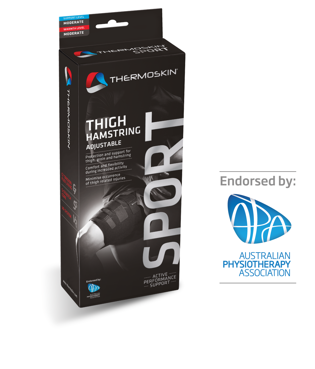 THERMOSKIN SPORTS THIGH HAMSTRING ADJUSTABLE ONE SIZE