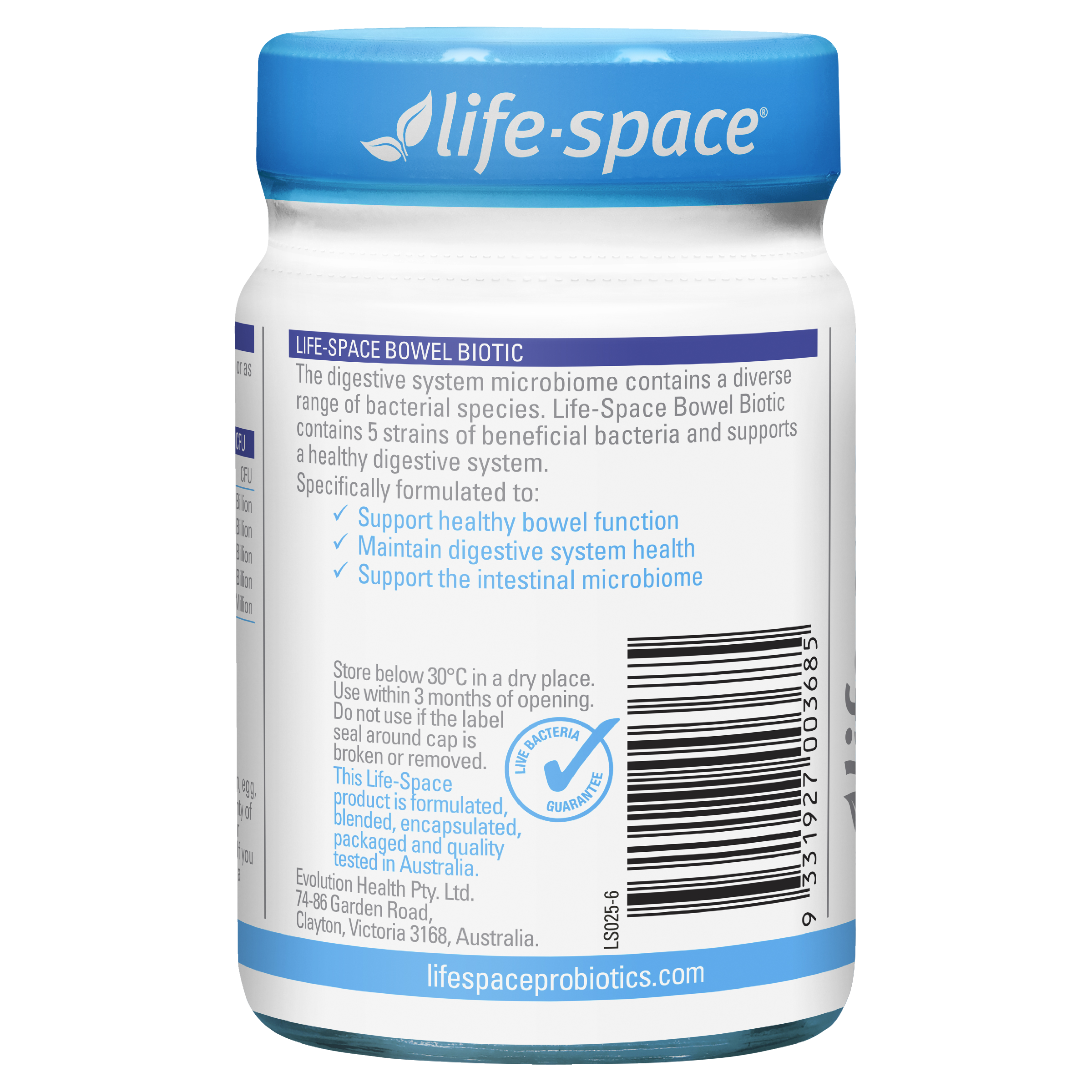 LIFE SPACE BOWEL BIOTIC 60 CAPSULES - Image 2