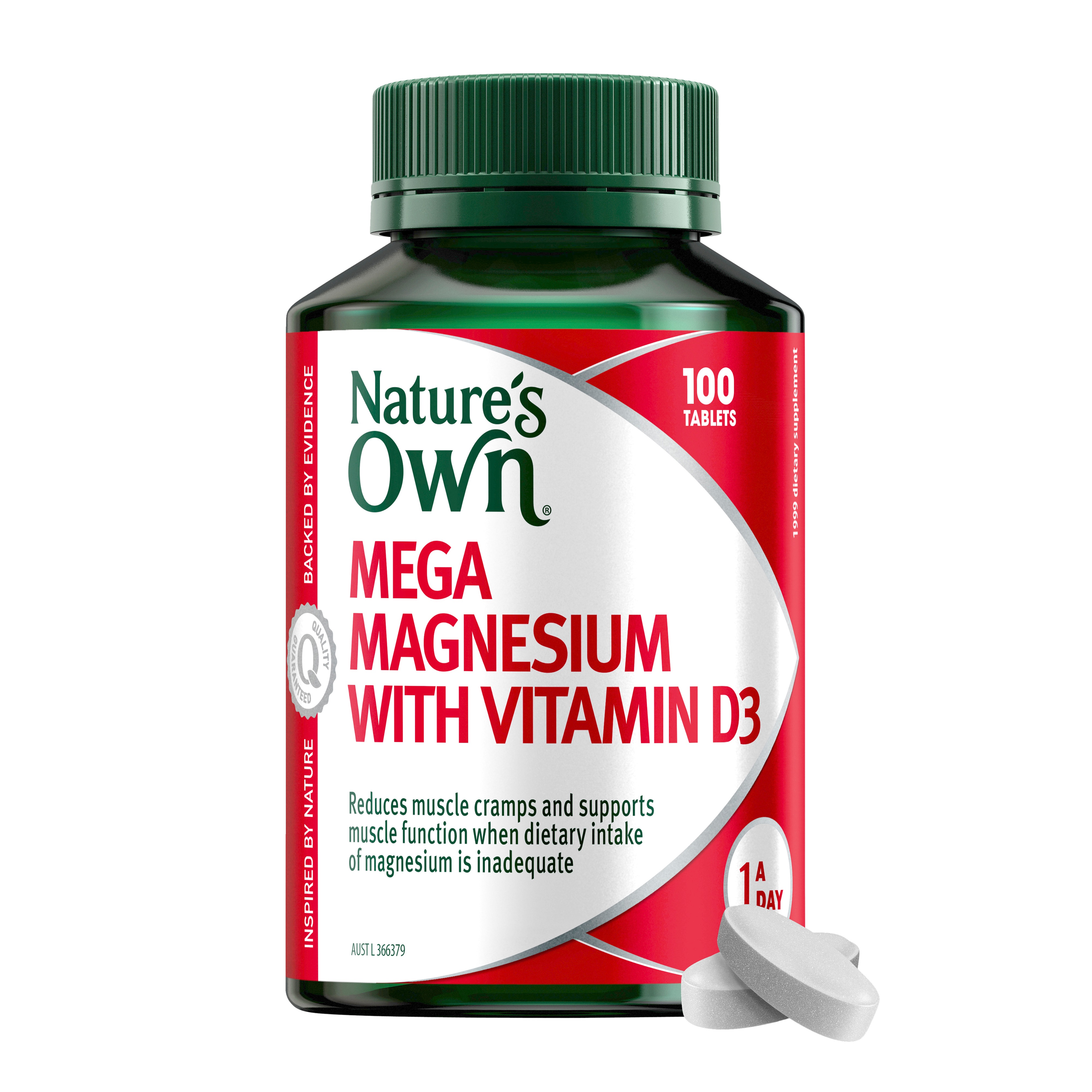NATURES OWN MEGA MAGNESIUM WITH VITAMIN D3 100 TABLETS - Image 10