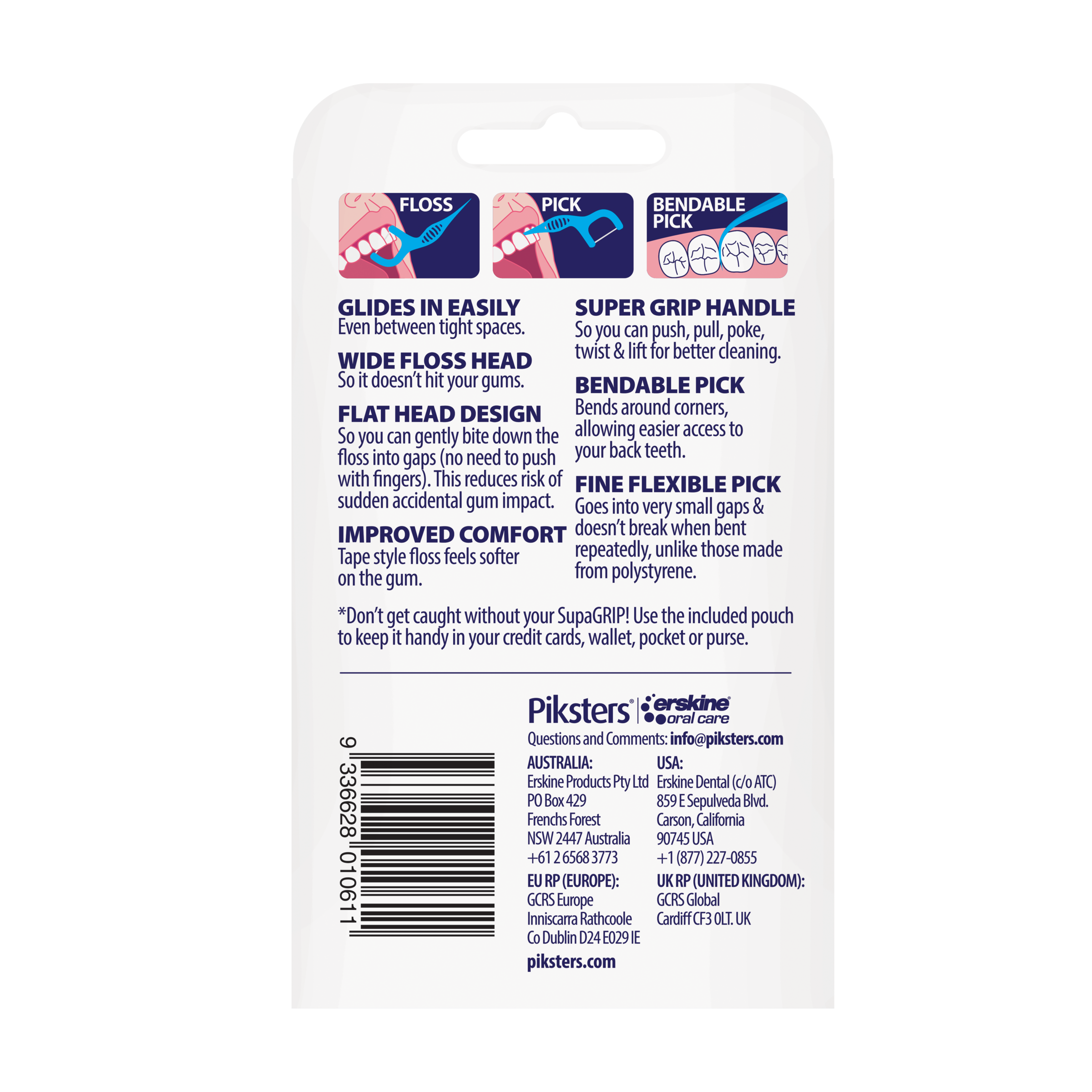 PIKSTERS SUPERGRIP FLOSS PICK INDIVIDUALLY WRAPPED 50 PACK - Image 4