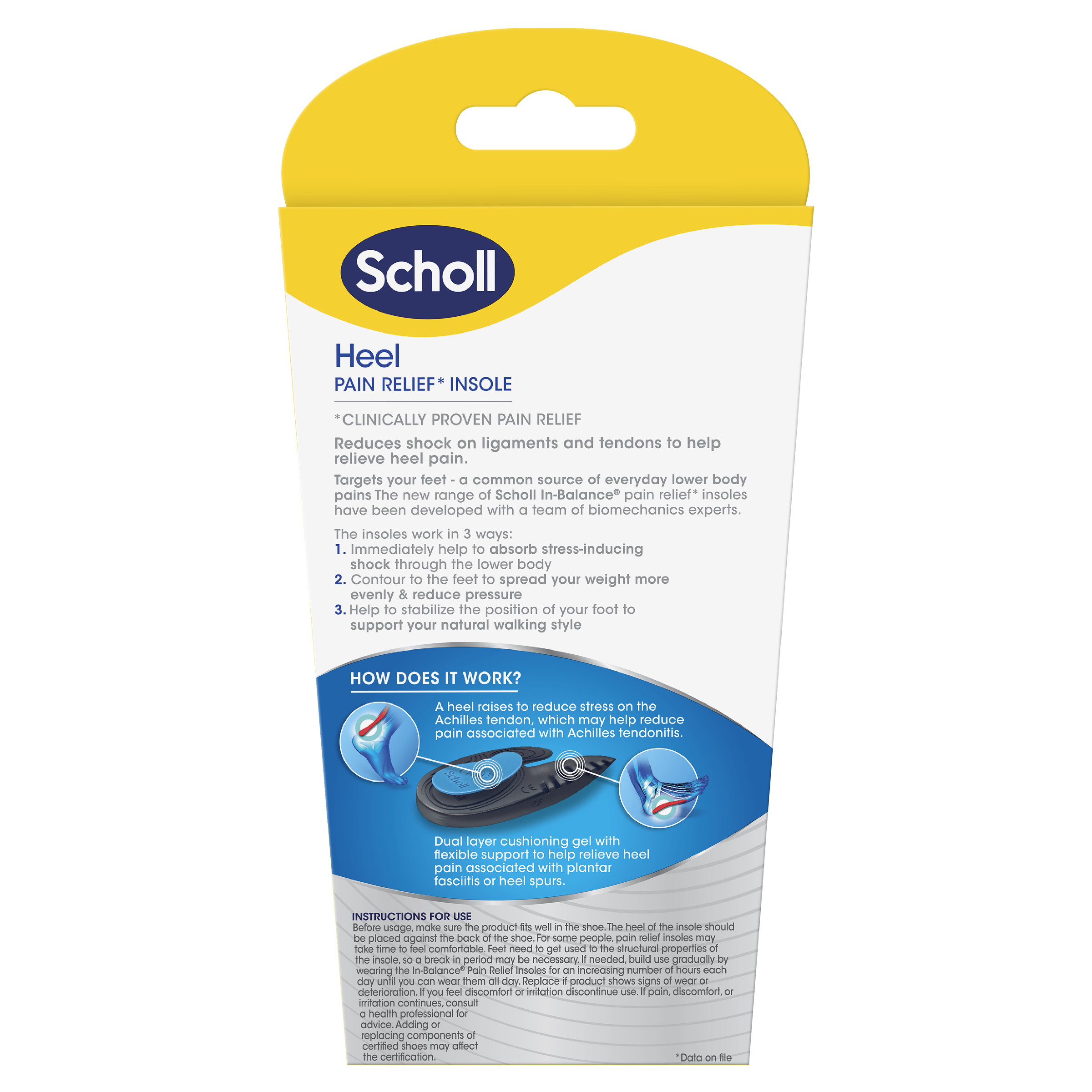 SCHOLL IN BALANCE HEEL & ANKLE ORTHOTIC INSOLES M - Image 2