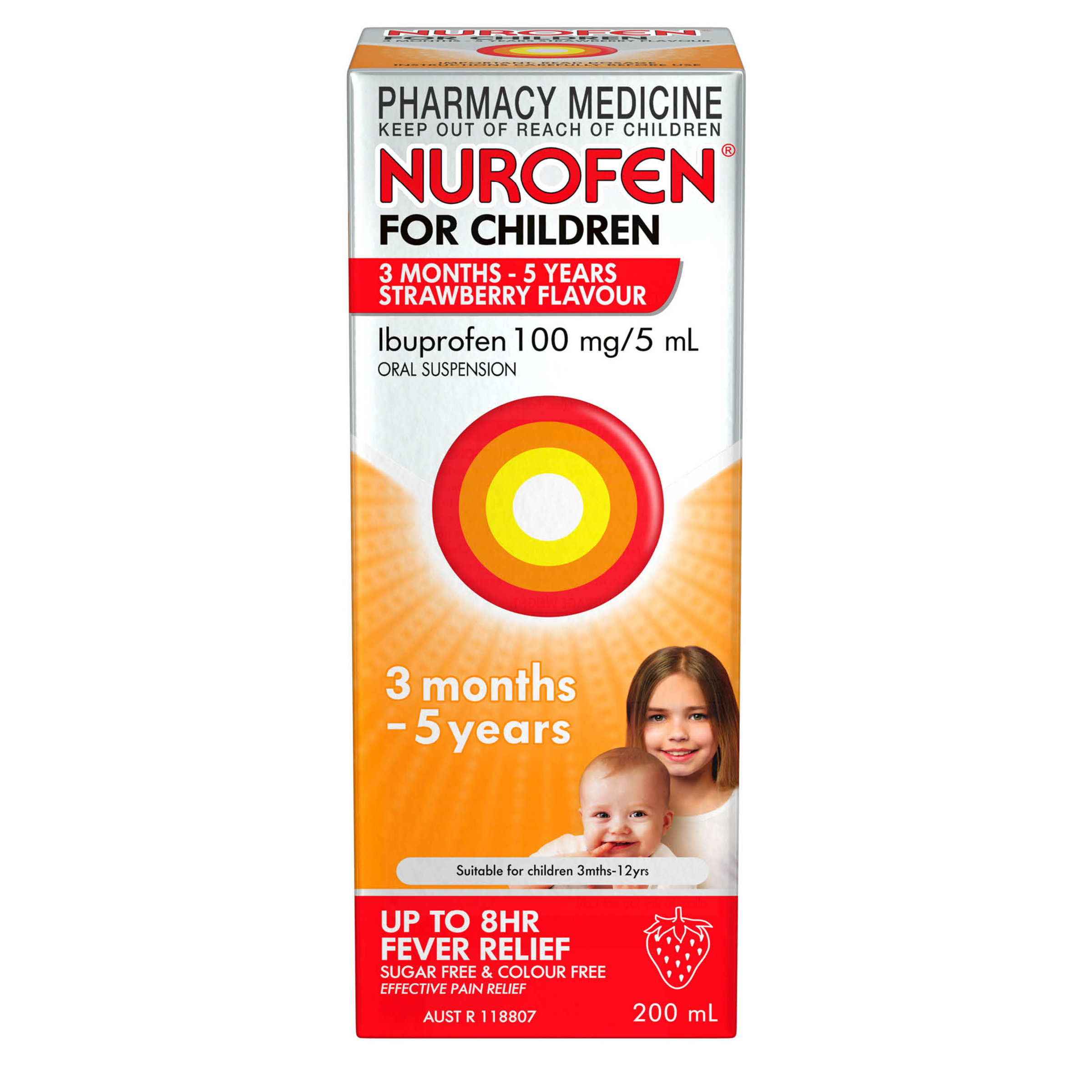 NUROFEN FOR CHILDREN 3 MONTH - 5 YEARS STRAWBERRY 200ML - Image 2