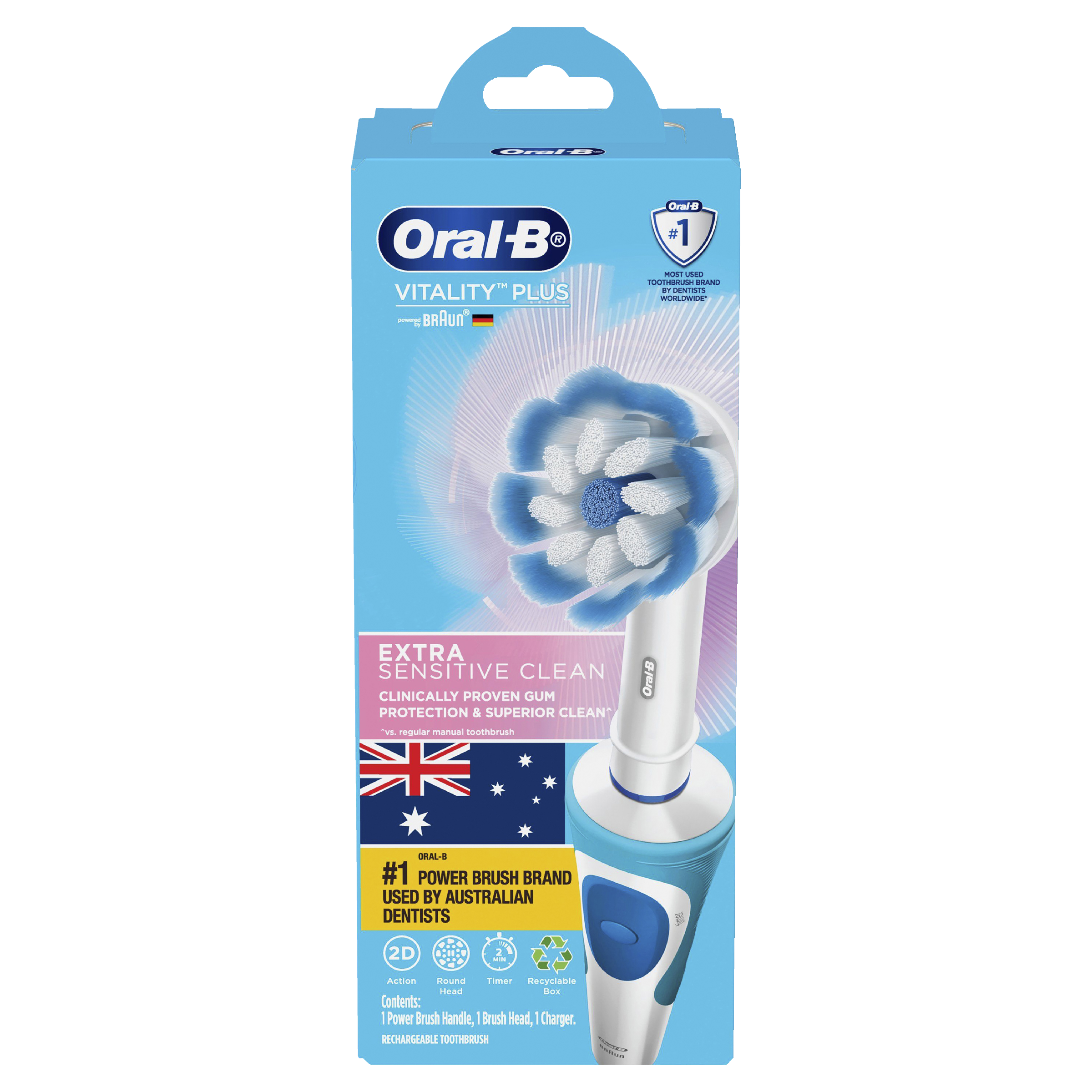 ORAL-B VITALITY+ POWER BRUSH MICROPULSE EXTRA SENSITIVE 1 PACK - Image 2