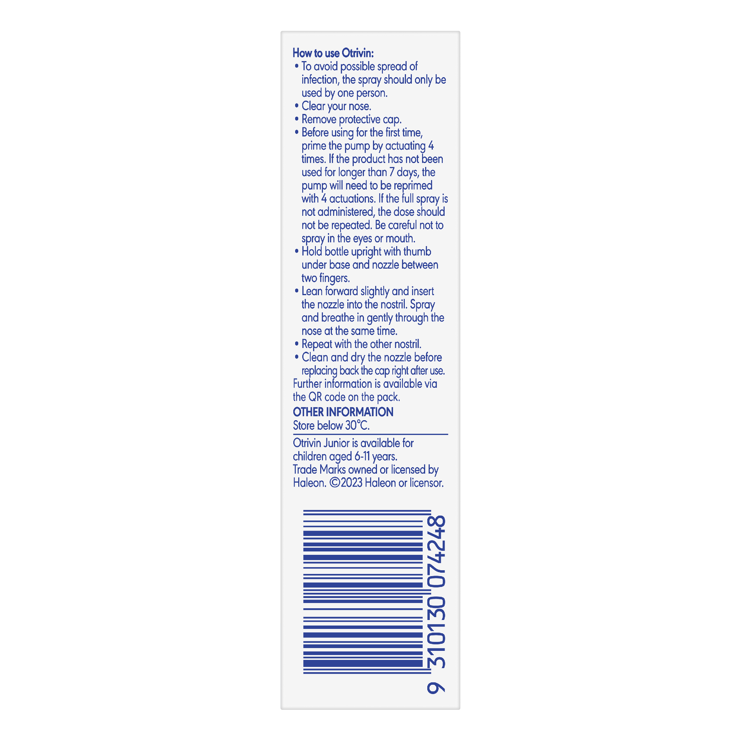 OTRIVIN ADULT METERED DOSE NASAL SPRAY 10ML - Image 3