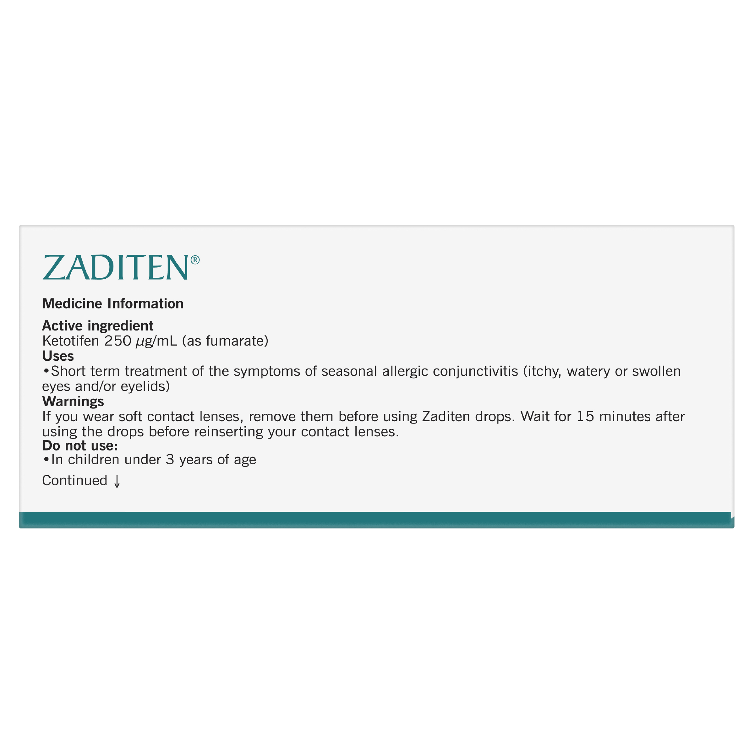 ZADITEN PRESERVATIVE FREE ALLERGY EYE DROPS 0.4ML 20 PACK - Image 5
