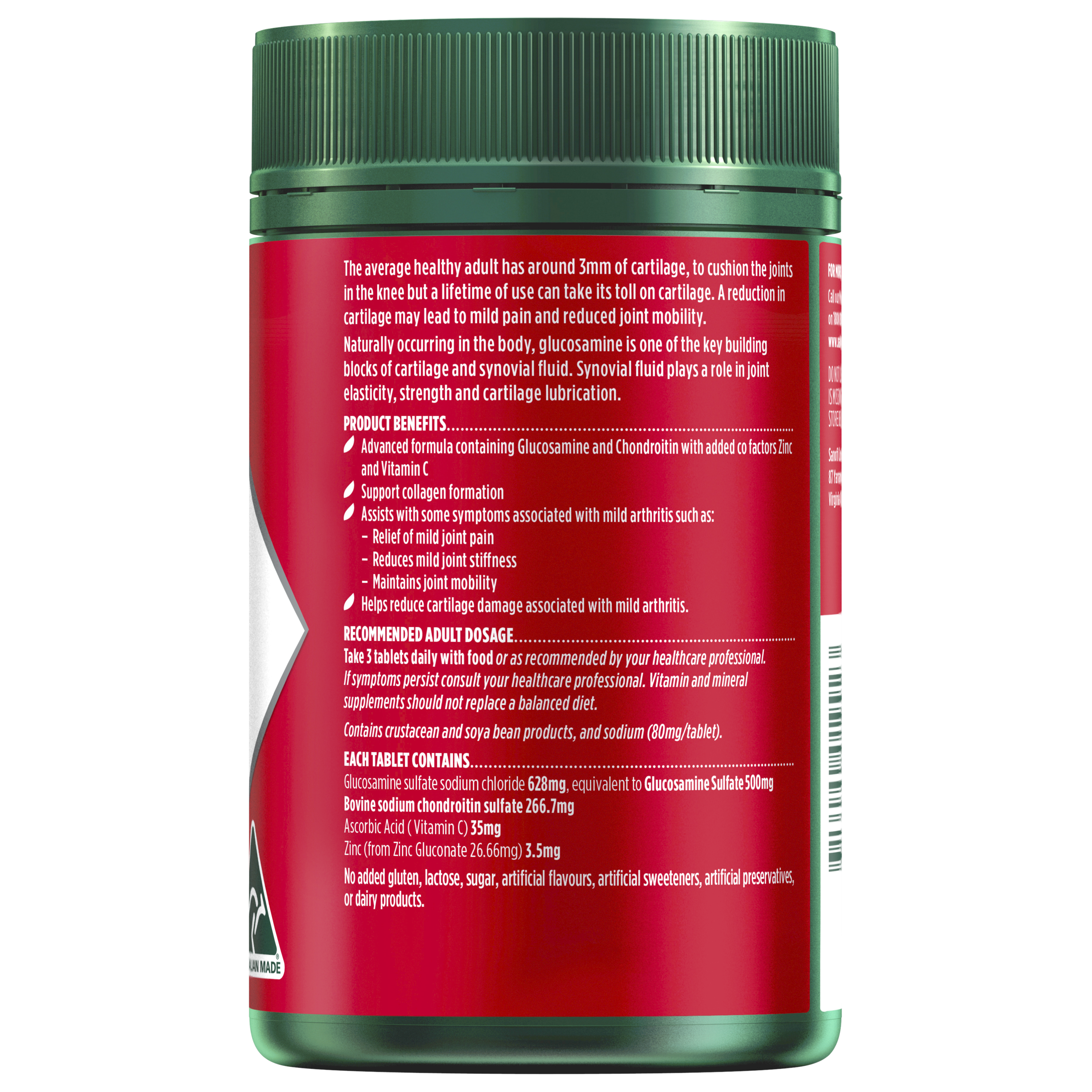 NATURES OWN GLUCOSAMINE SULFATE & CHONDROITIN ADVANCED TABLET - Image 4