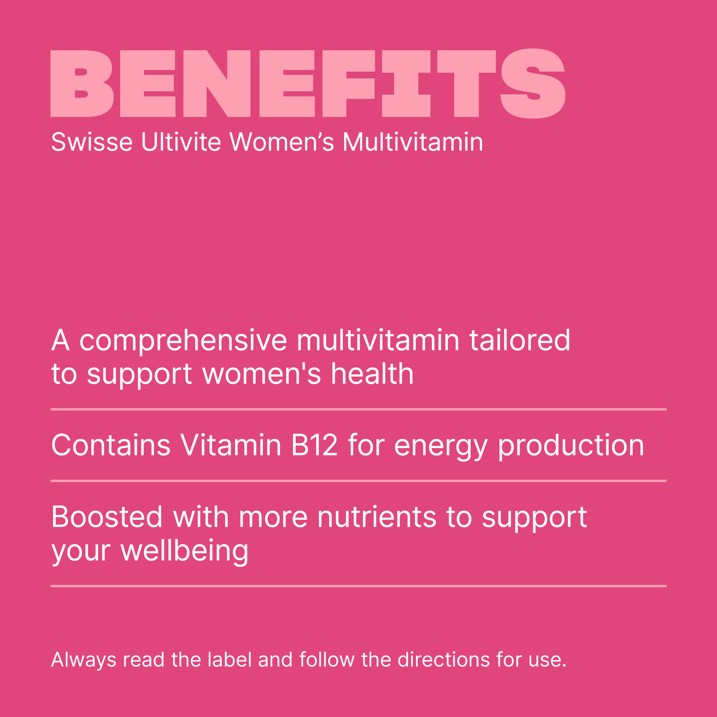 SWISSE ULTIVITE WOMENS MULTIVITAMIN TABLETS 60 - Image 3