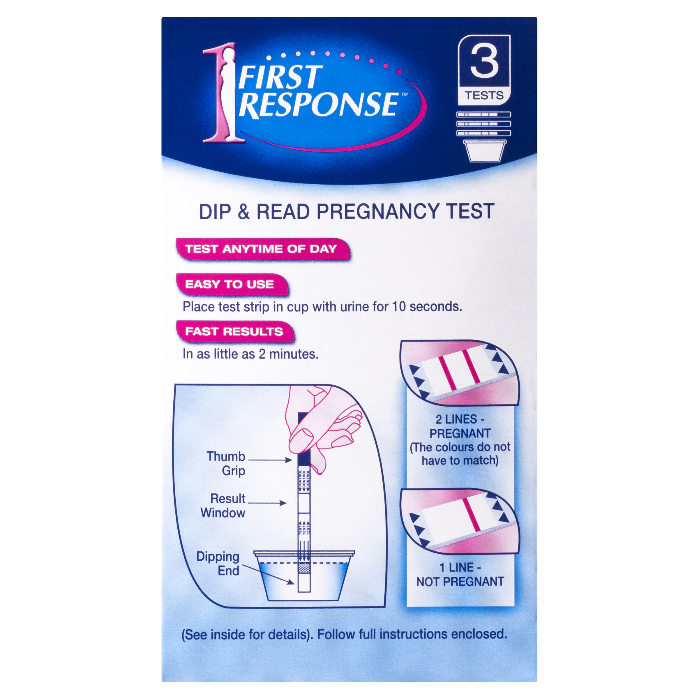 FIRST RESPONSE DIP & READ PREGNANCY TEST 3 PACK - Image 4