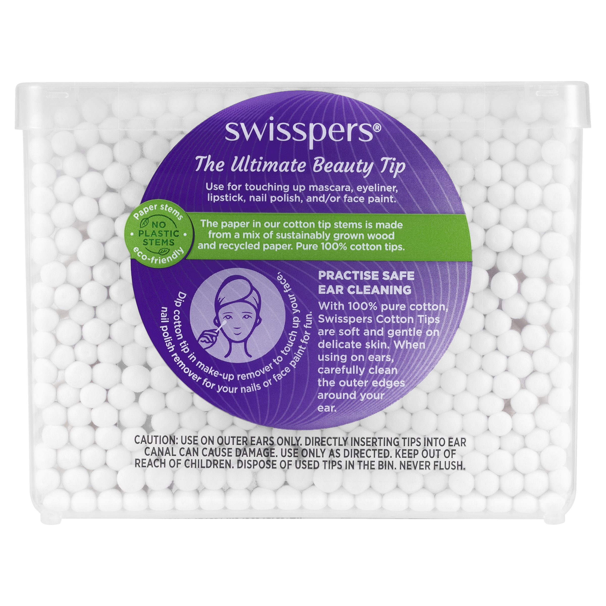 SWISSPERS COTTON TIPS PAPER STEMS 400 PACK - Image 2