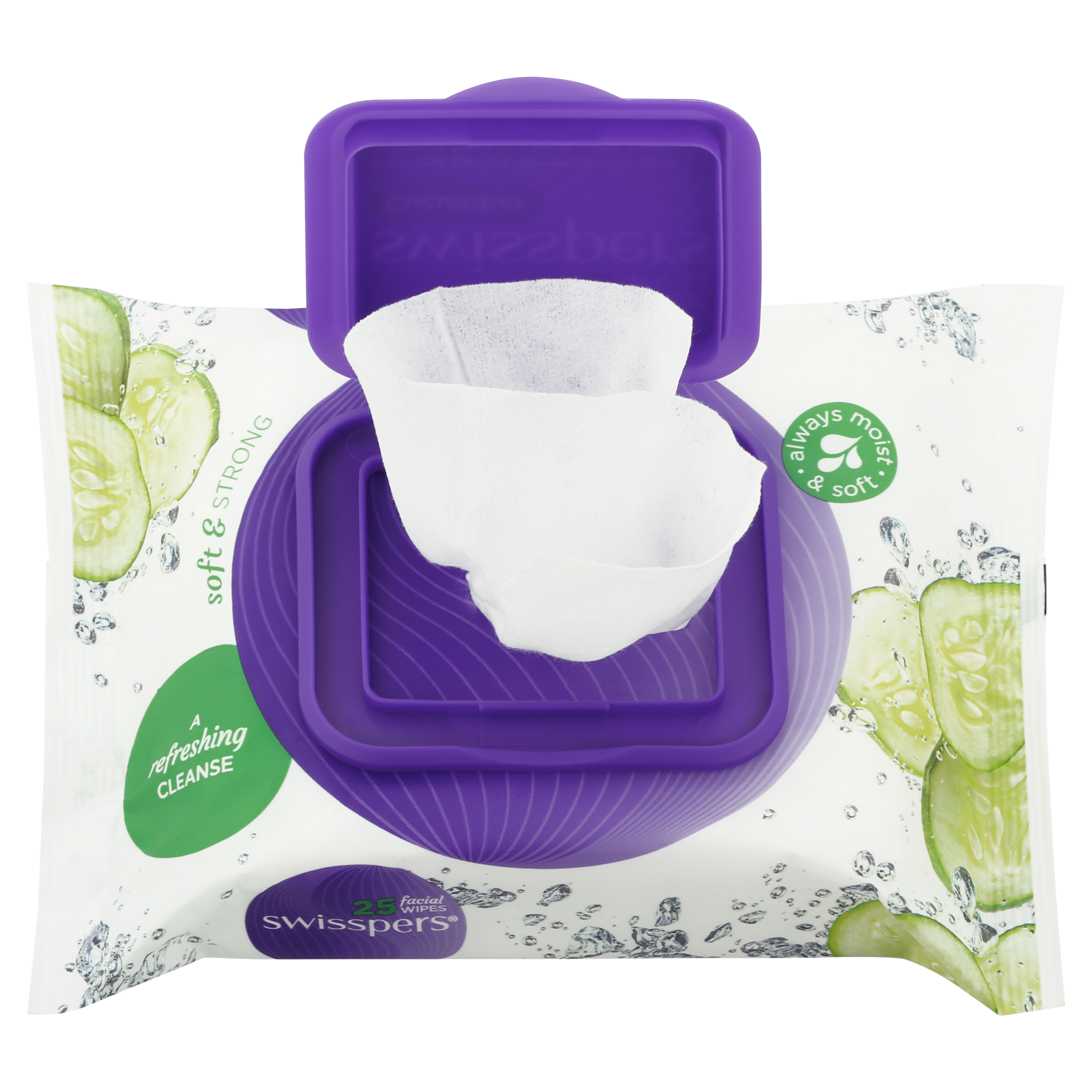 SWISSPERS CUCUMBER FACIAL WIPES 25 PACK - Image 4