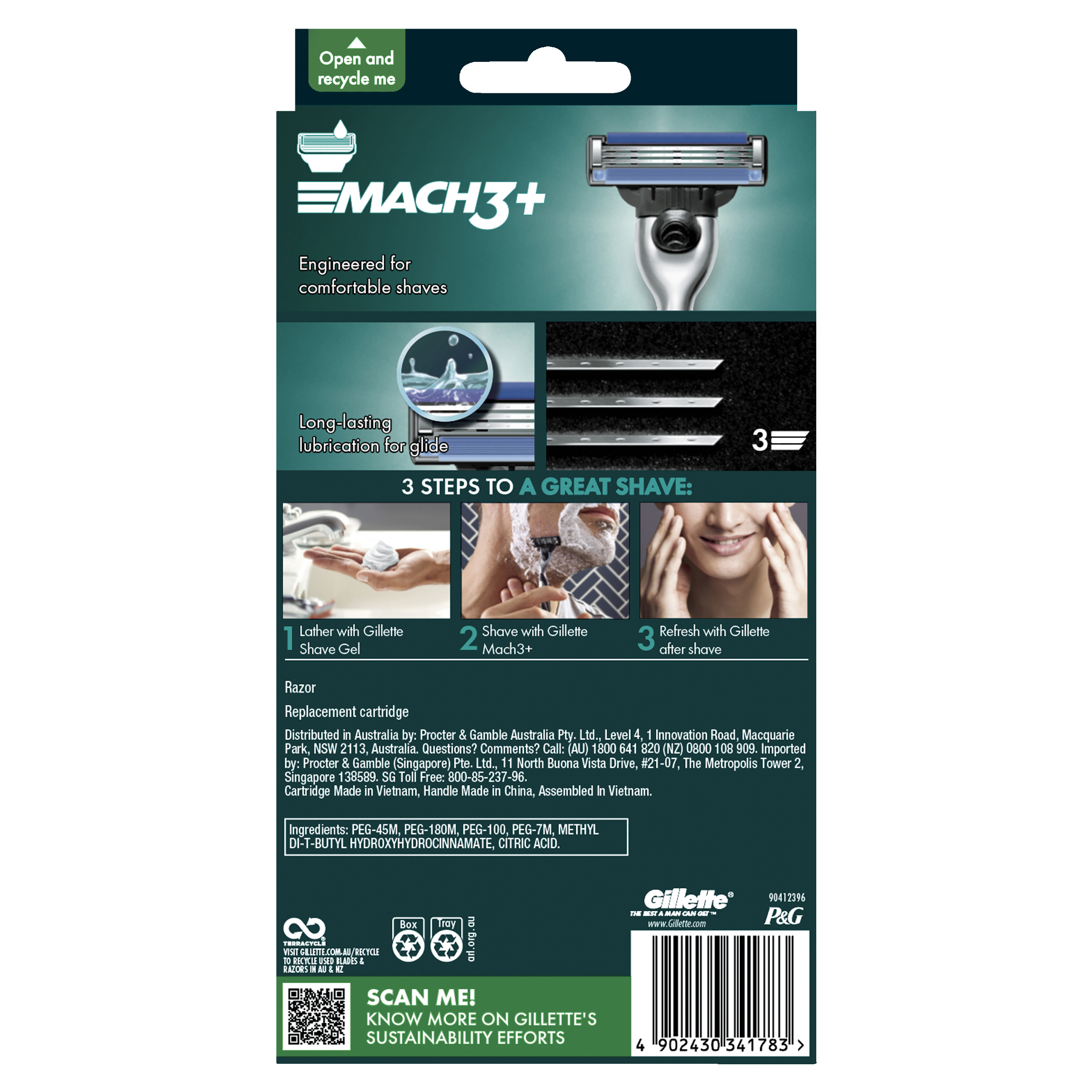 GILLETTE MACH3 RAZOR + 2 BLADE CARTRIDGES - Image 2