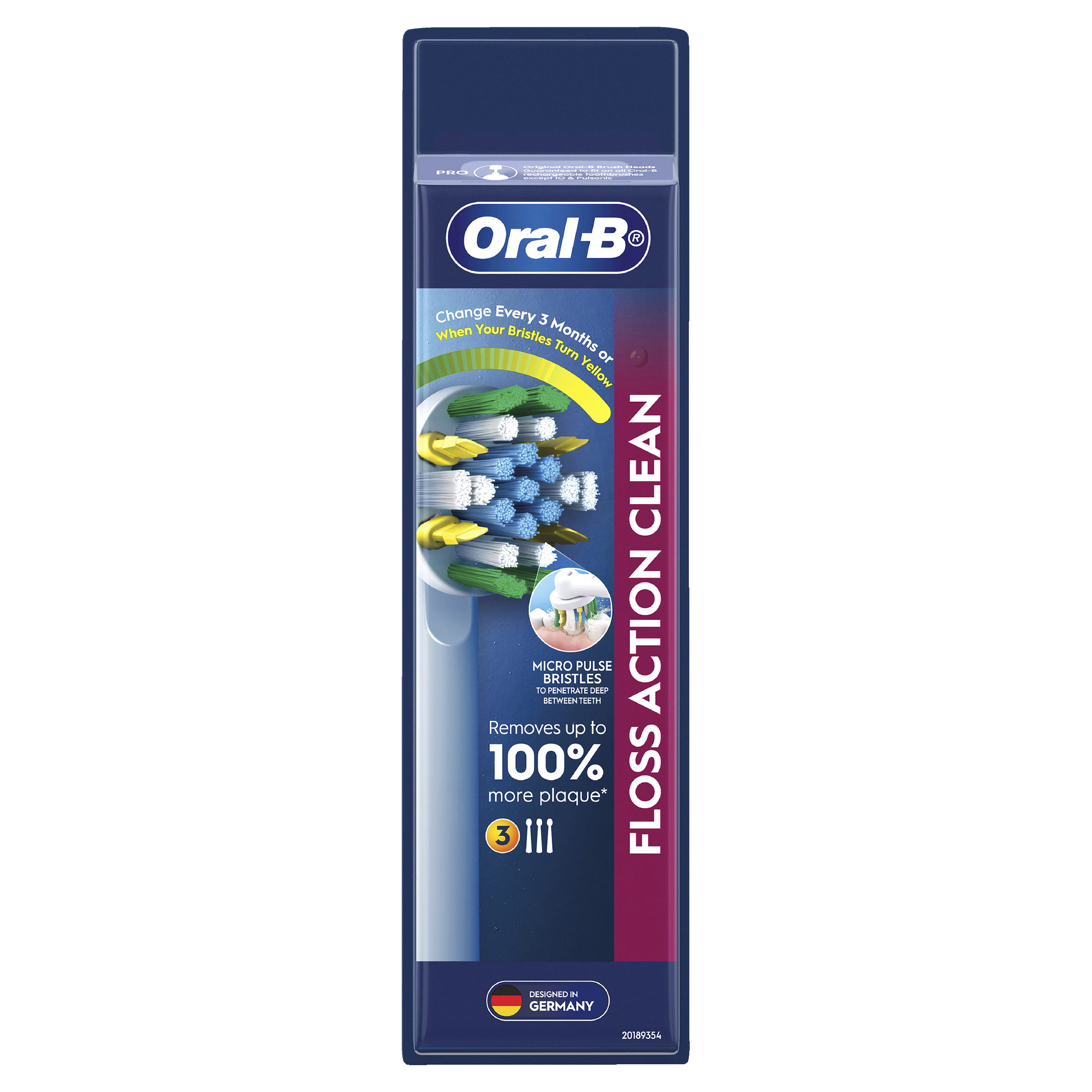 ORAL-B VITALITY+ POWER BRUSH HEADS FLOSS ACTION 3 PACK