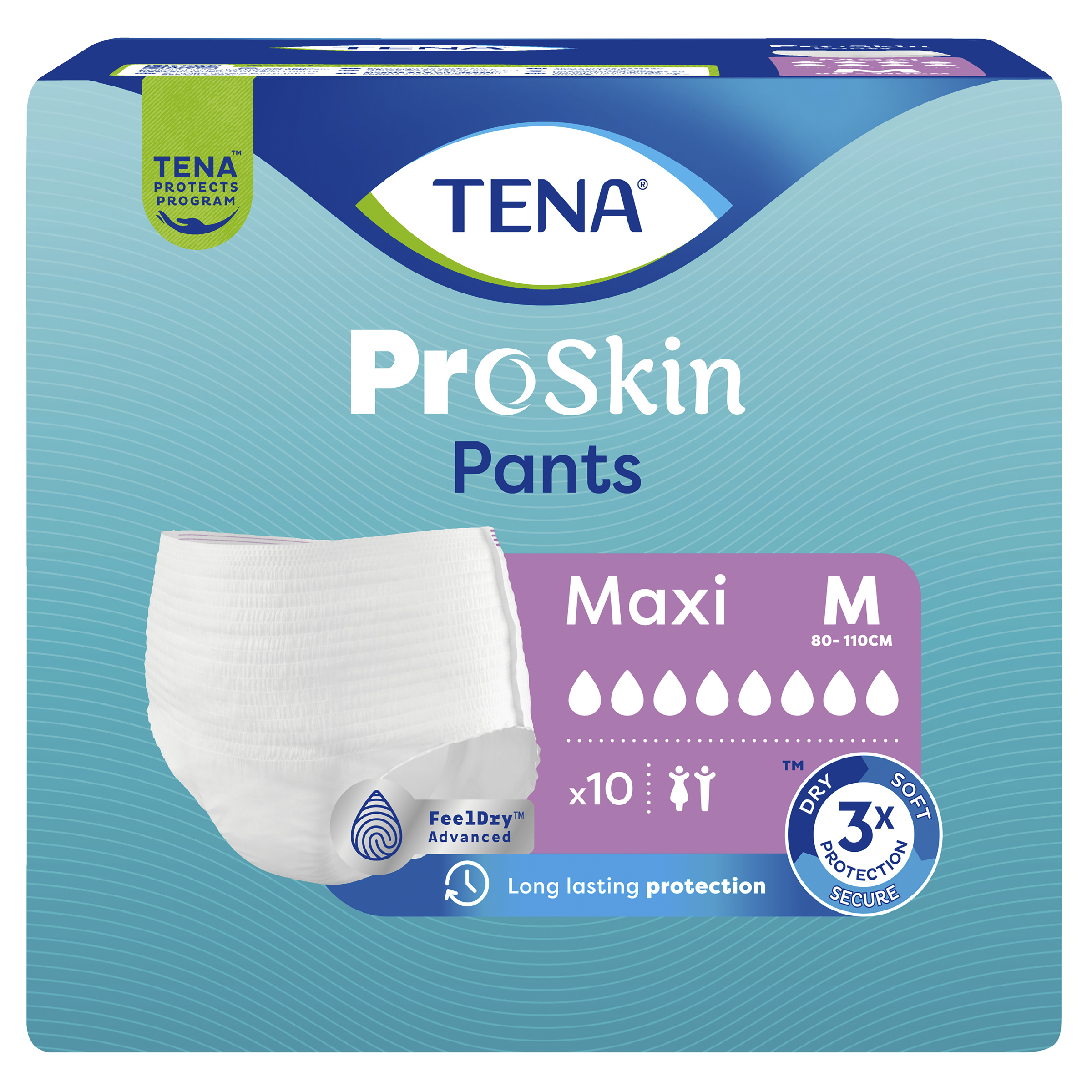 TENA PROSKIN PANTS MAXI 8D MEDIUM 10 PACK
