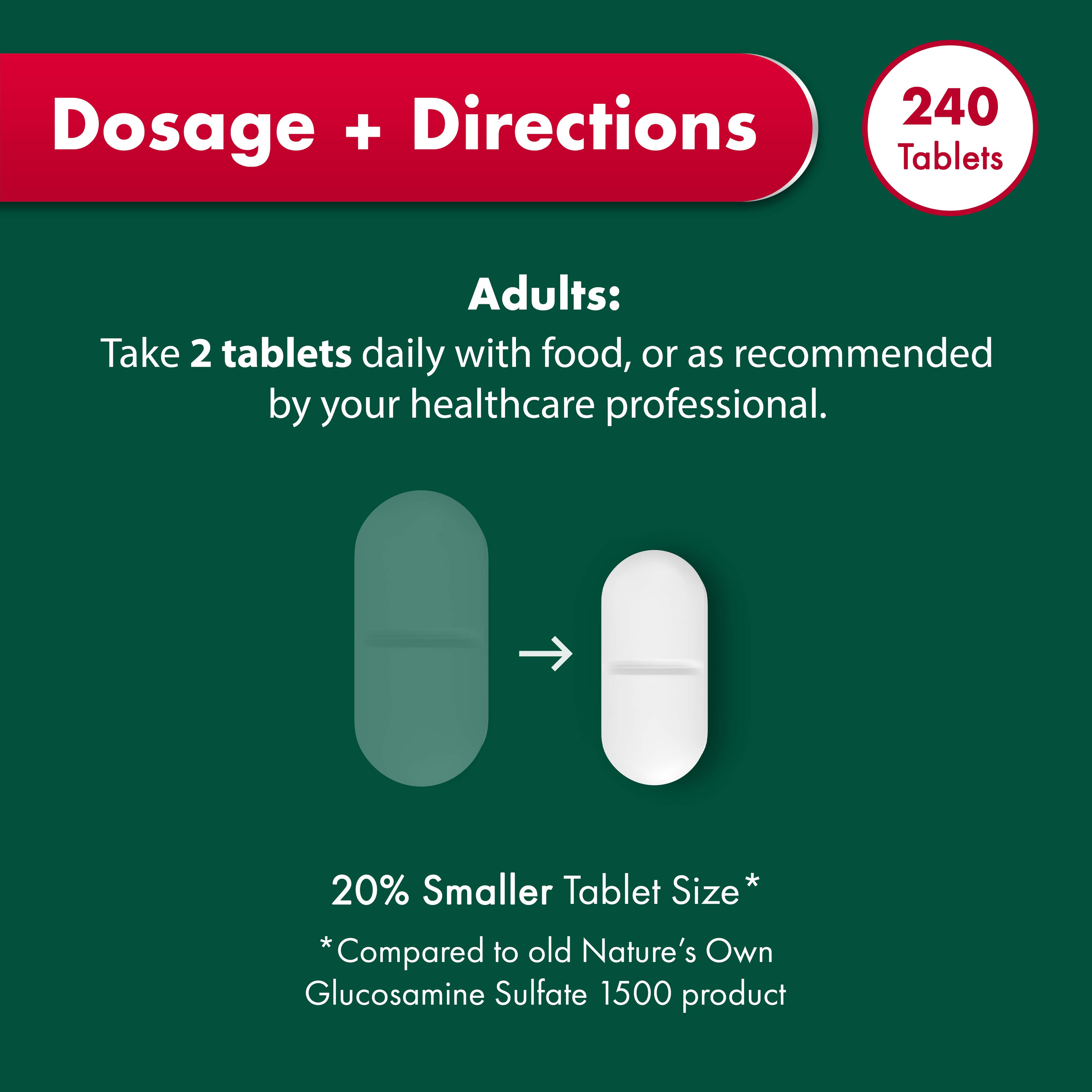 NATURES OWN GLUCOSAMINE SULFATE 240 TABLETS - Image 5