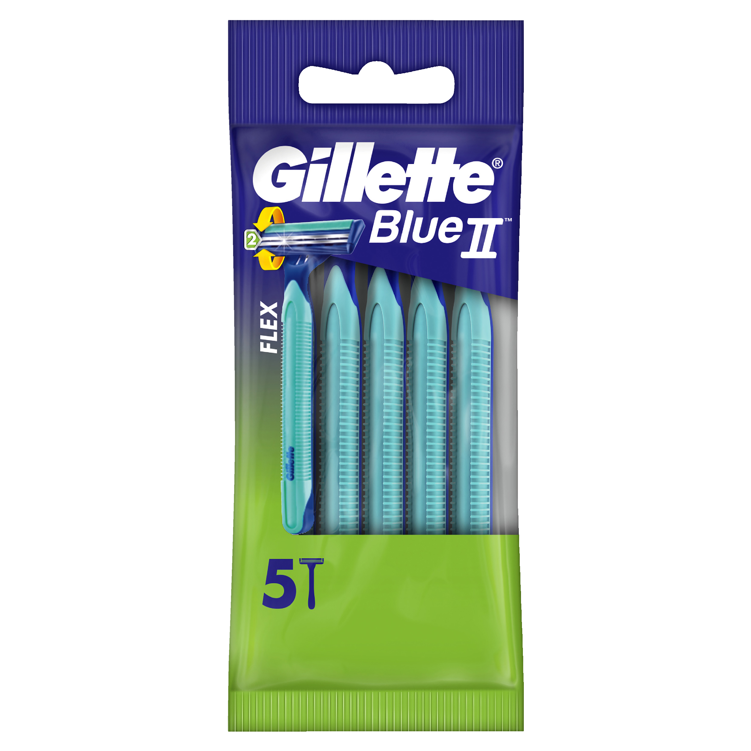 GILLETTE BLUE II PLUS DISPOSABLE RAZOR 5 PACK
