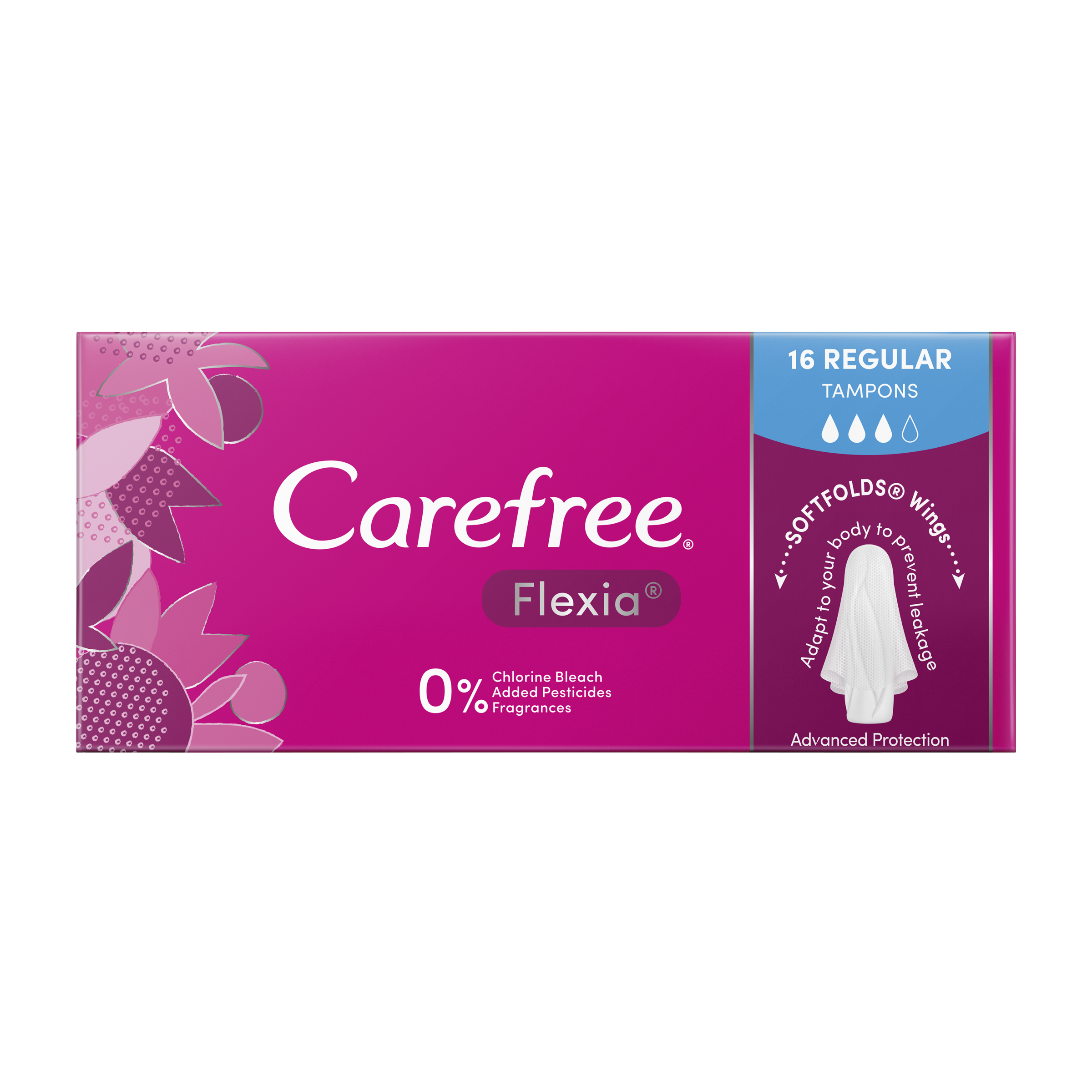 CAREFREE TAMPONS 3D REGULAR FLEXIA 16 PACK - Image 2