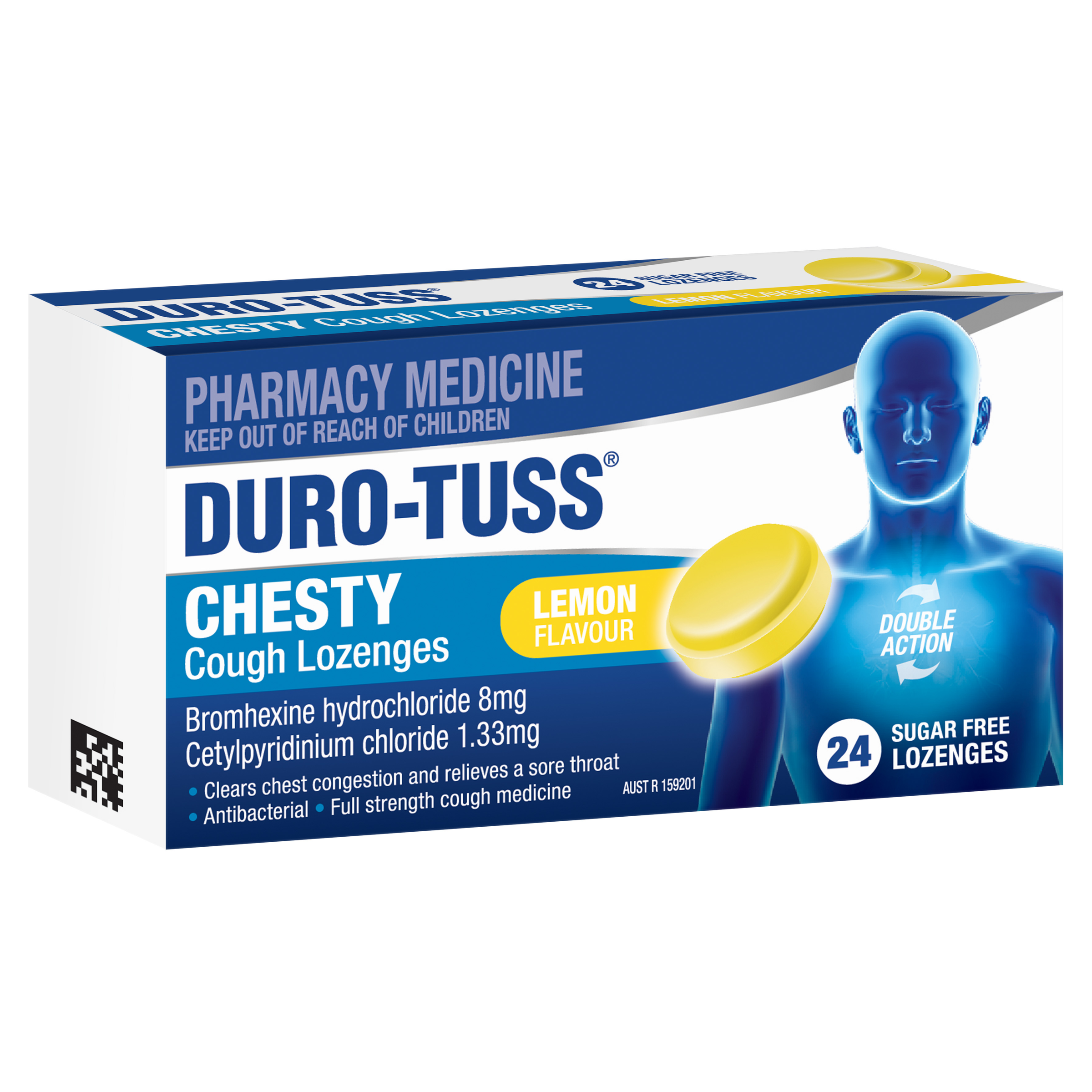 DURO-TUSS CHESTY COUGH LEMON SUGAR FREE 24 LOZENGES