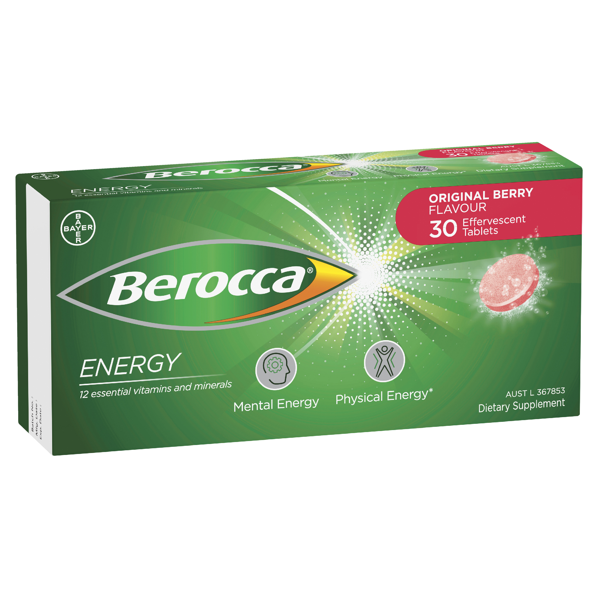 BEROCCA EFFERVESCENT ORIGINAL BERRY 30 TABLETS