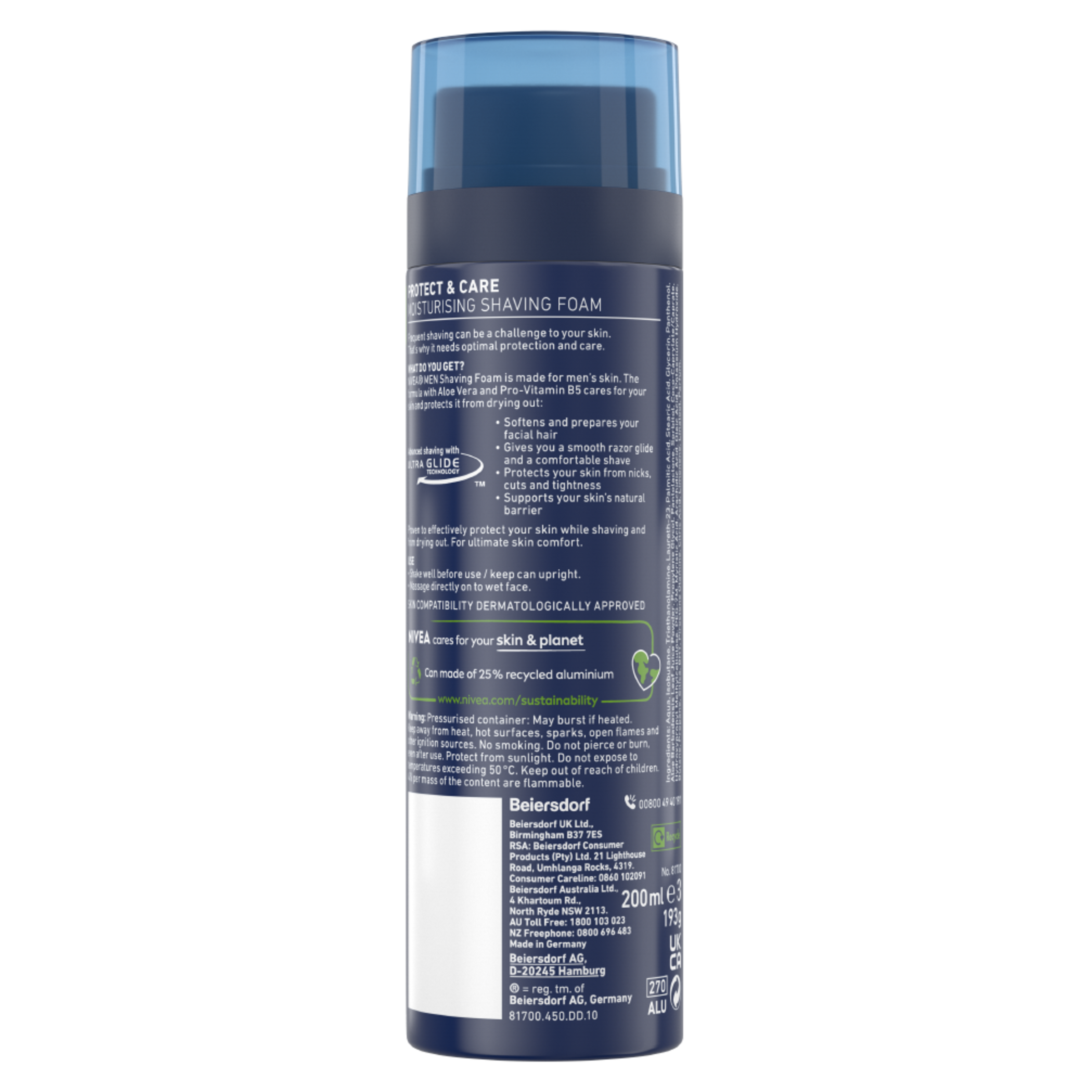 NIVEA MEN SHAVING FOAM MOISTURISING 200ML - Image 2