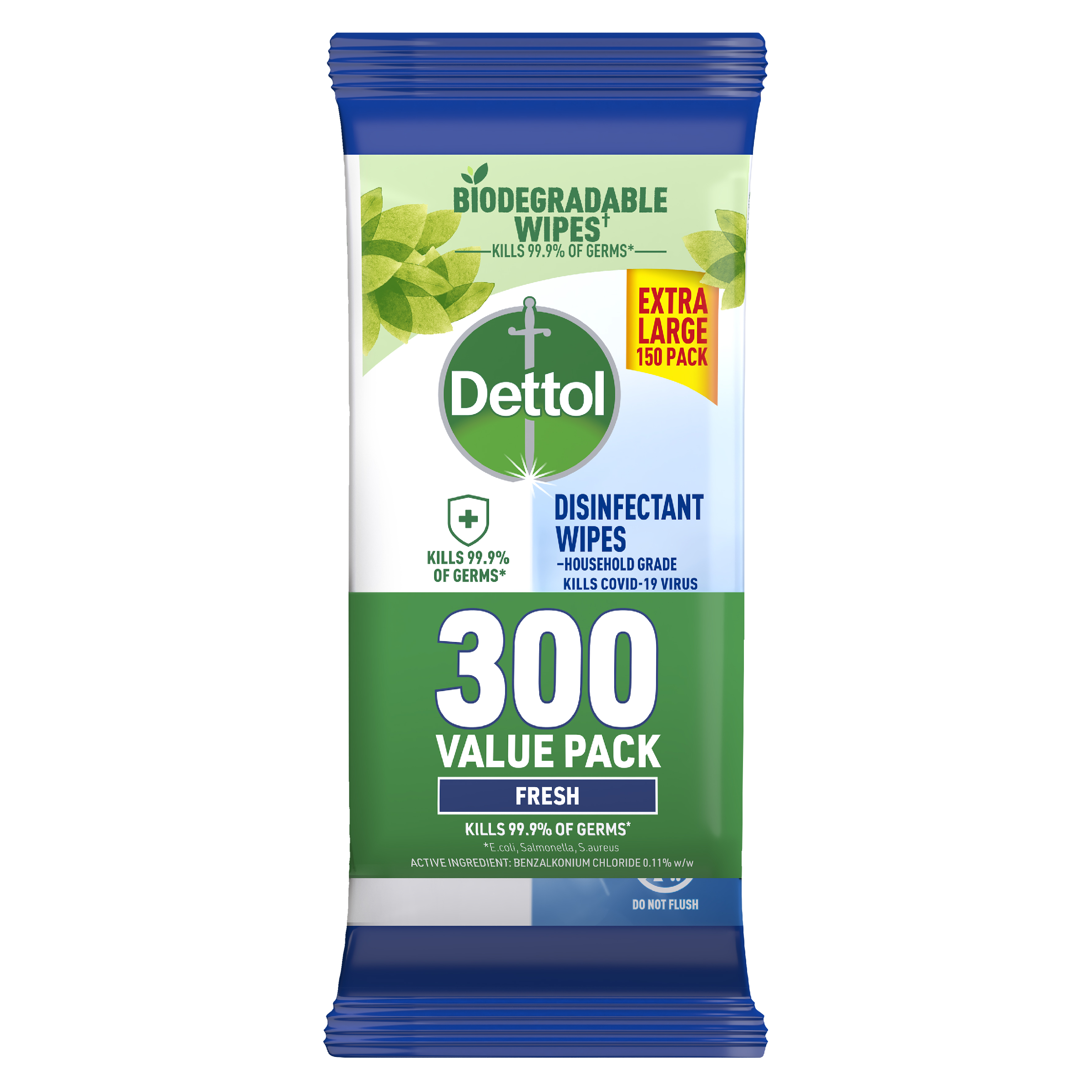 DETTOL MULTI PURPOSE CLEANING WIPES FRESH 300 PACK - Image 2