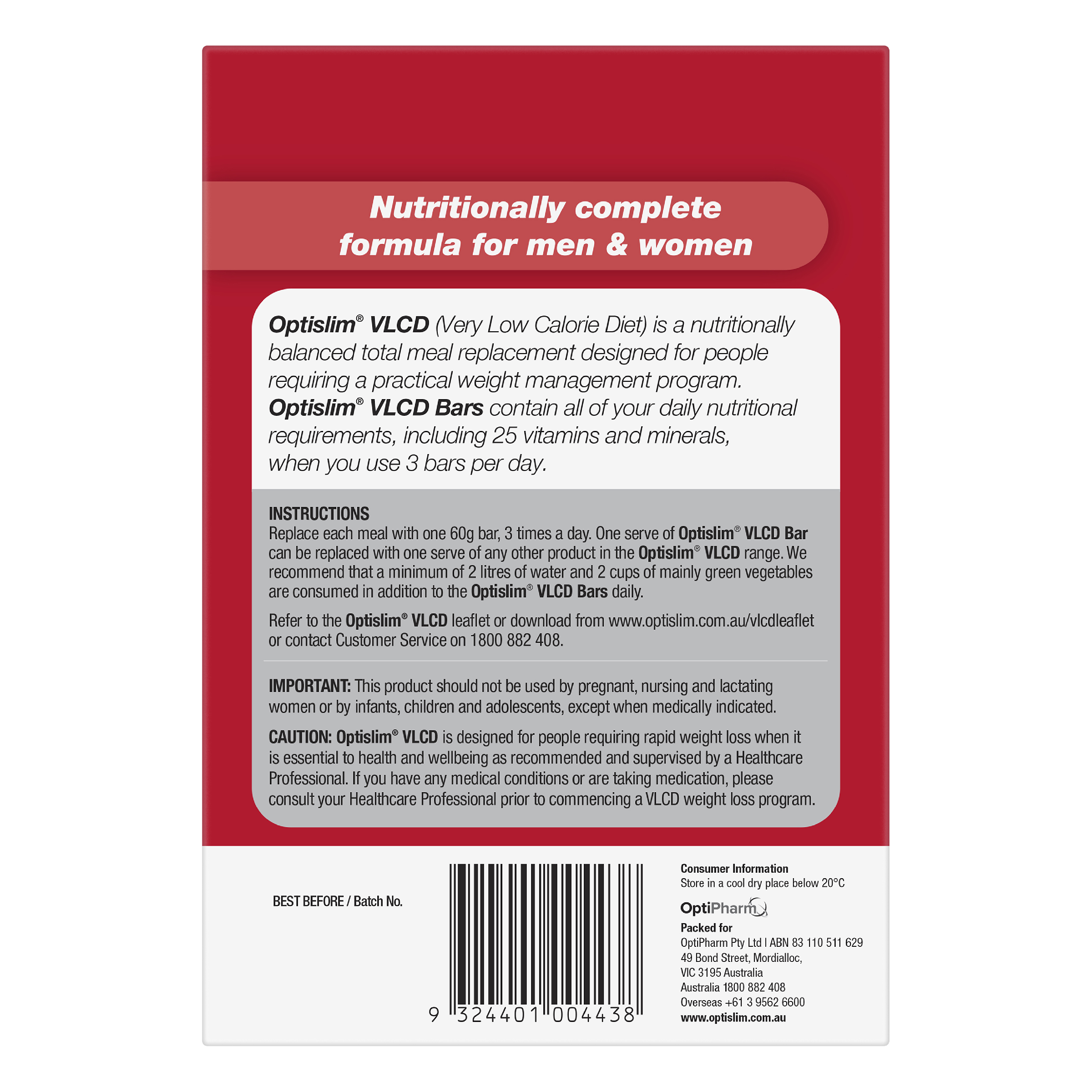 OPTISLIM VLCD BAR CHOC BERRY CRUNCH 60G 5 PACK - Image 4