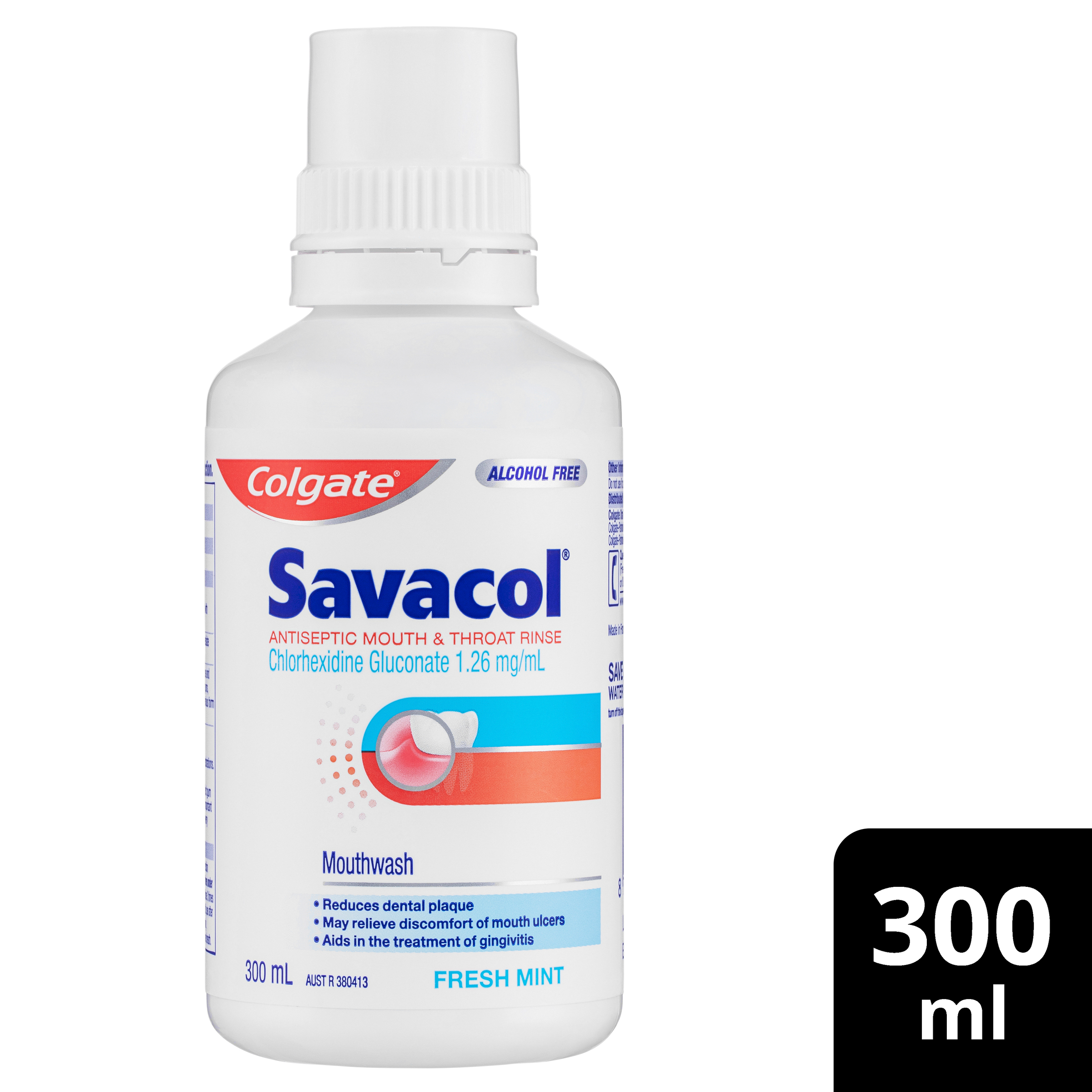 COLGATE MOUTHWASH SAVACOL FRESH MINT ANTISEPTIC 300ML - Image 7