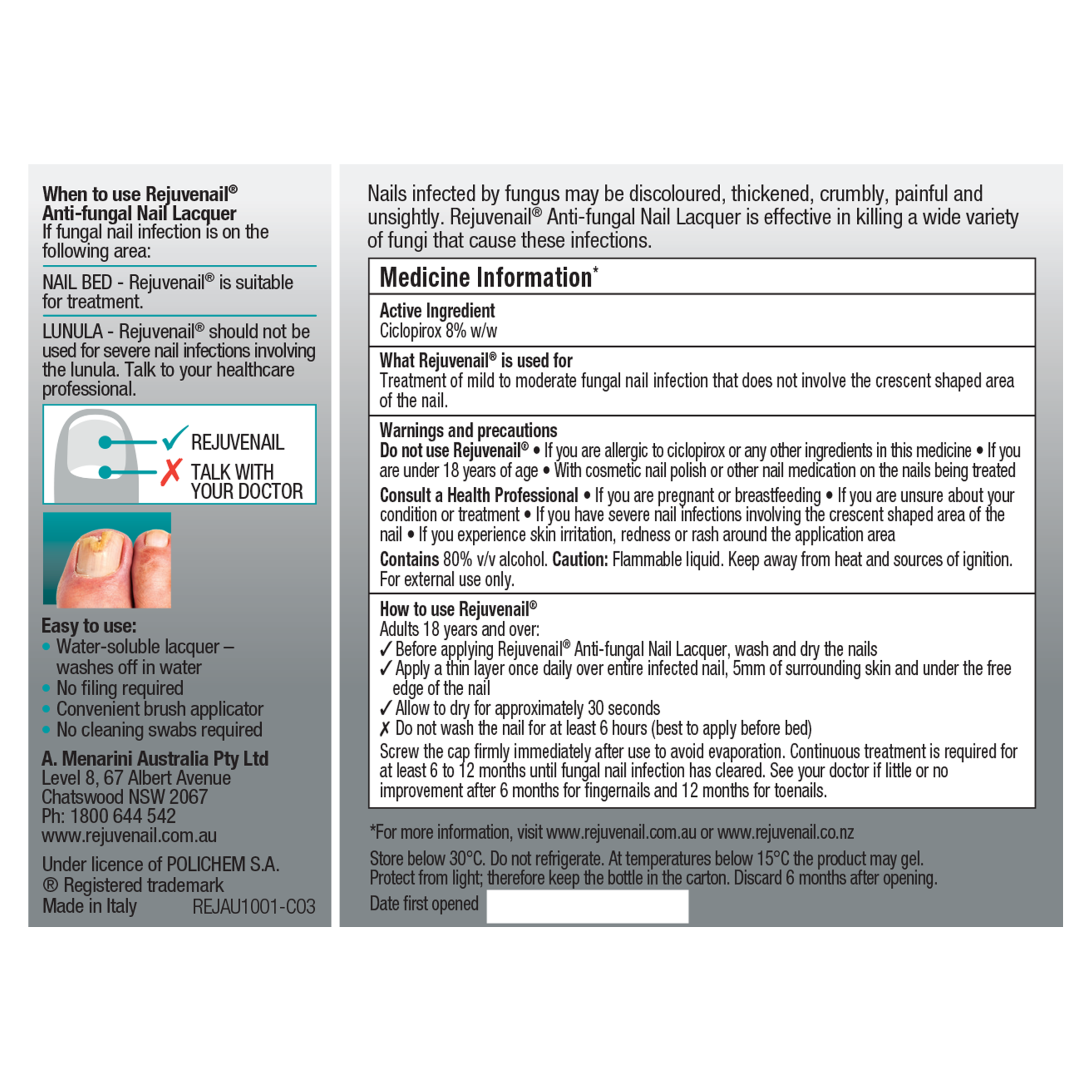 REJUVENAIL ANTI-FUNGAL NAIL LACQUER SOLUTION 6.6ML - Image 3