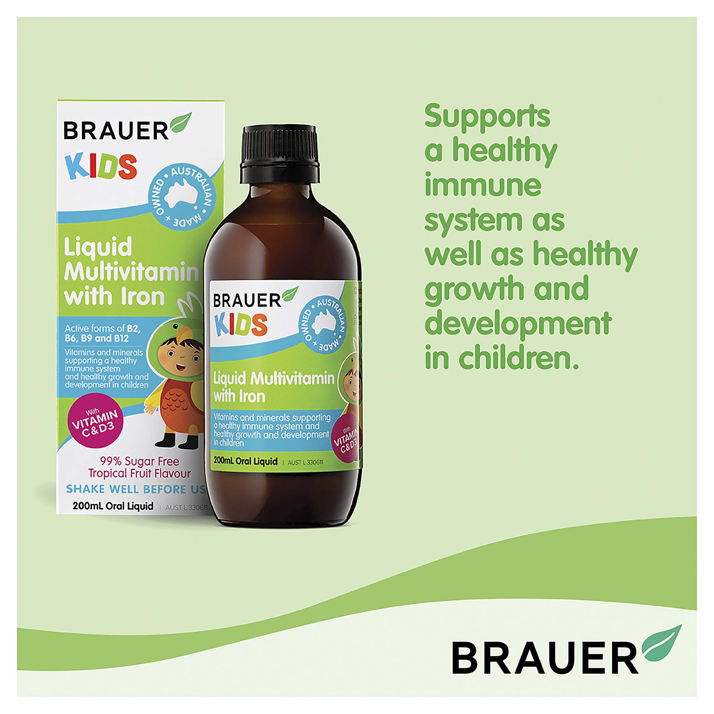 BRAUER KIDS MULTIVITAMIN WITH IRON LIQUID 200ML - Image 7