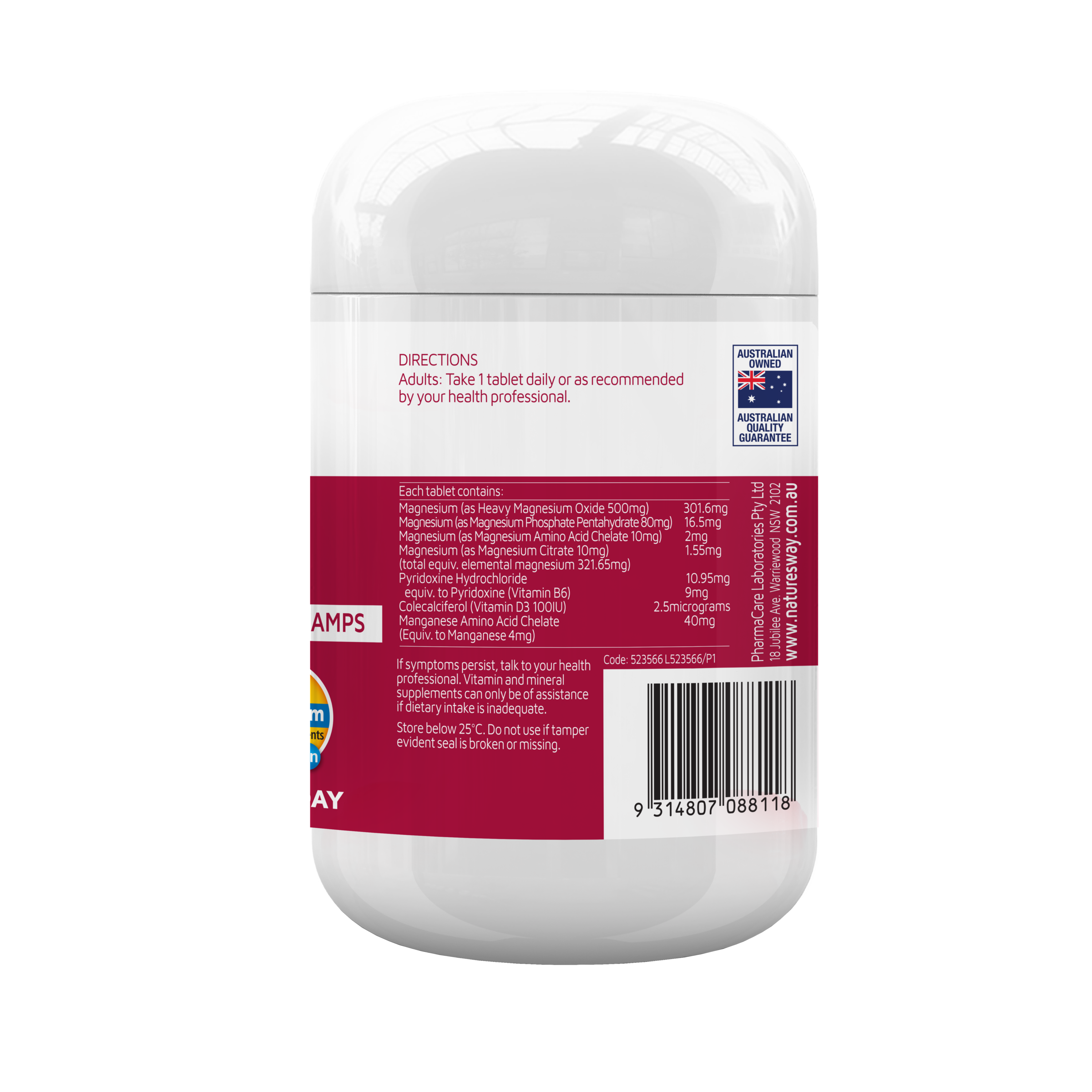 NATURES WAY HIGH STRENGTH MAGNESIUM 250 TABLETS - Image 3