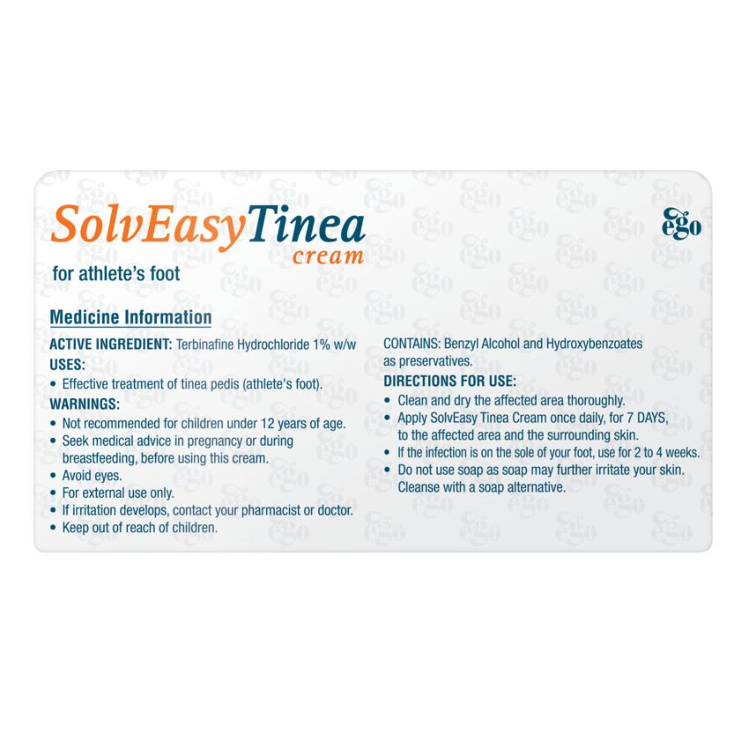SOLVEASY TINEA CREAM FOR ATHLETES FOOT 30G - Image 2