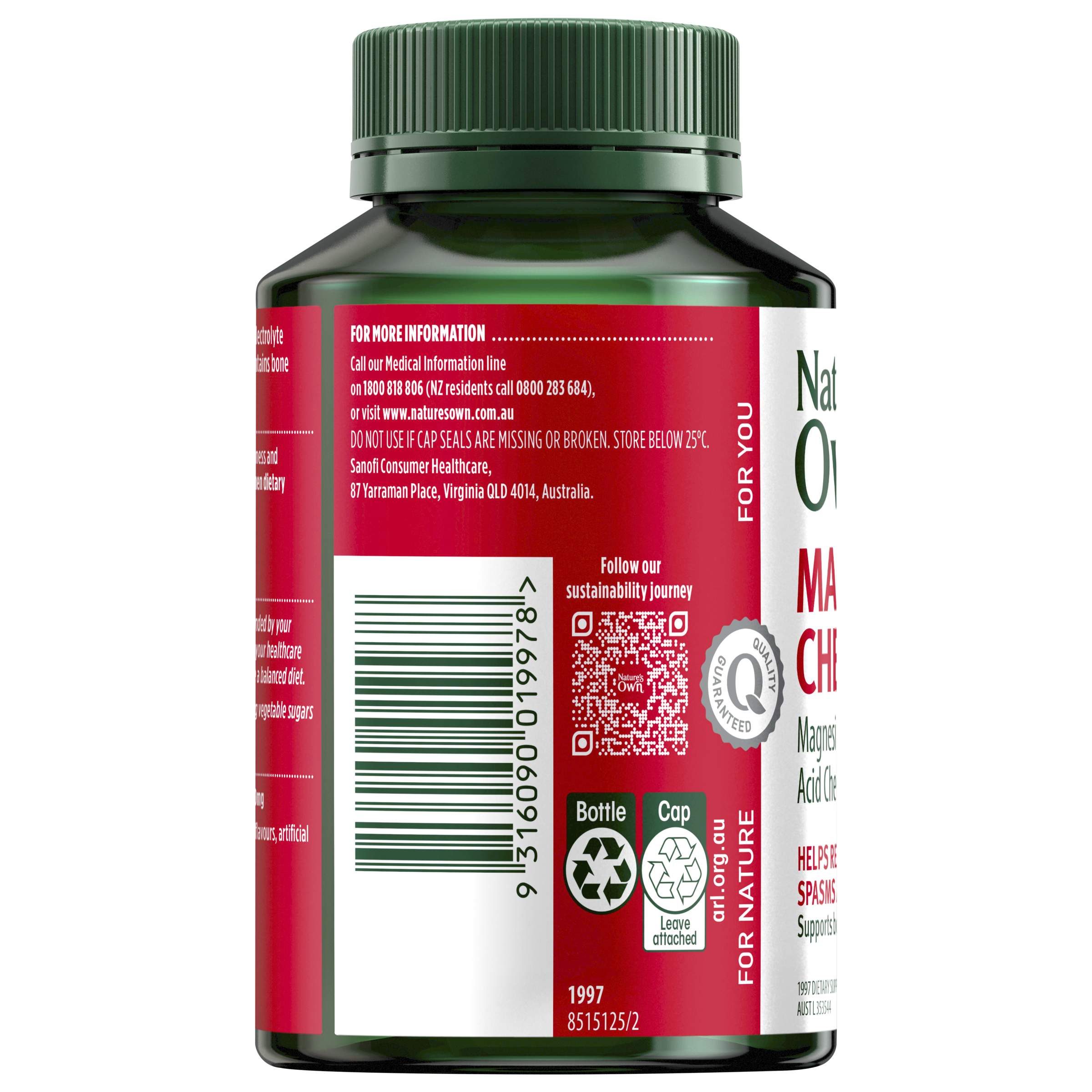 NATURES OWN MAGNESIUM CHELATE 500MG 180 TABLETS - Image 4