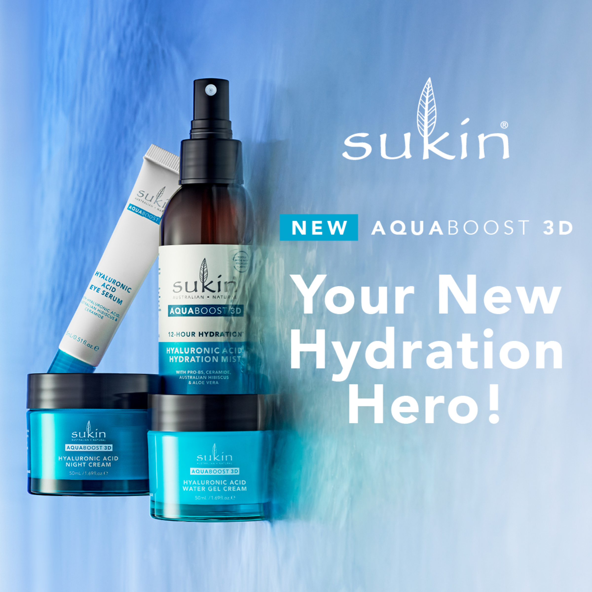 SUKIN AQUABOOST 3D HYALURONIC ACID EYE SERUM 15ML - Image 10
