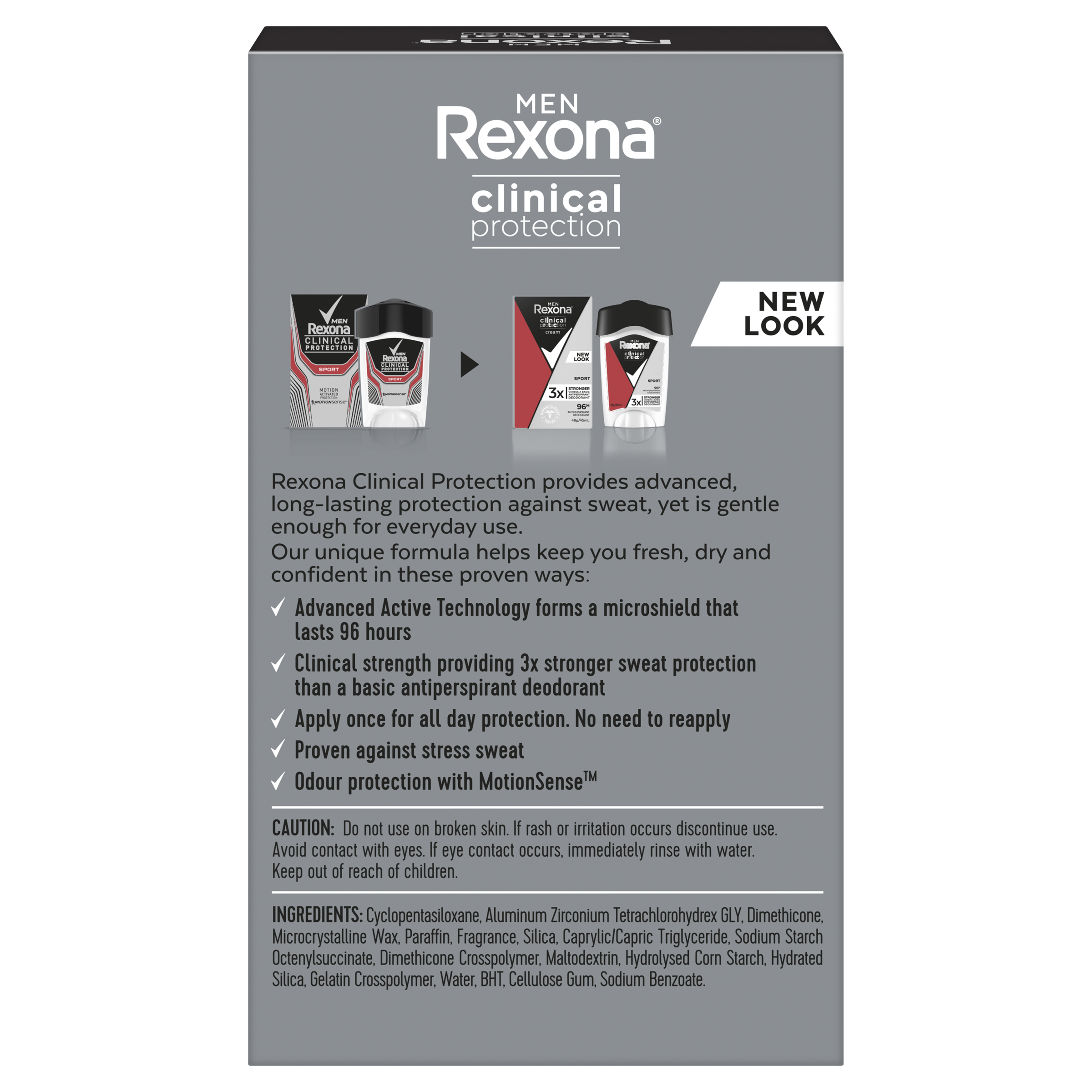 REXONA MEN CLINICAL ANTIPERSPIRANT CREAM SPORT 96HR 45ML - Image 4