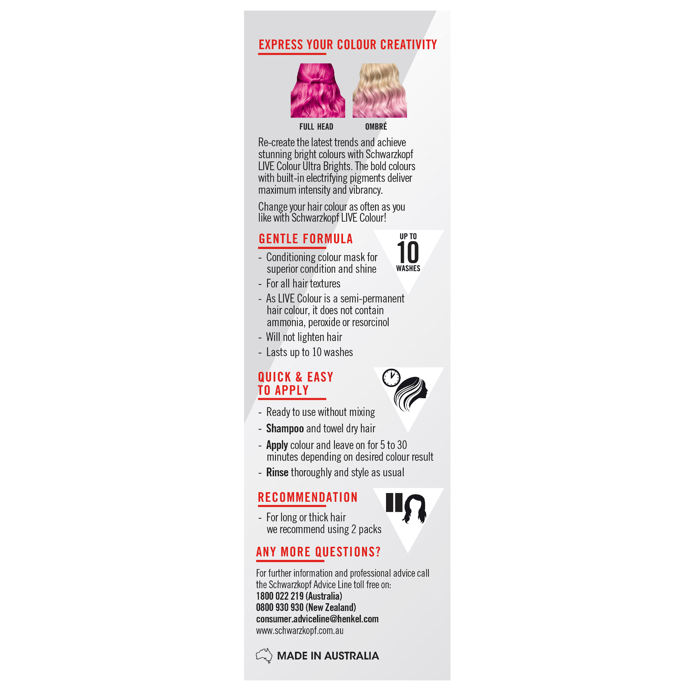 SCHWARZKOPF LIVE COLOUR SHOCKING PINK 75ML - Image 4