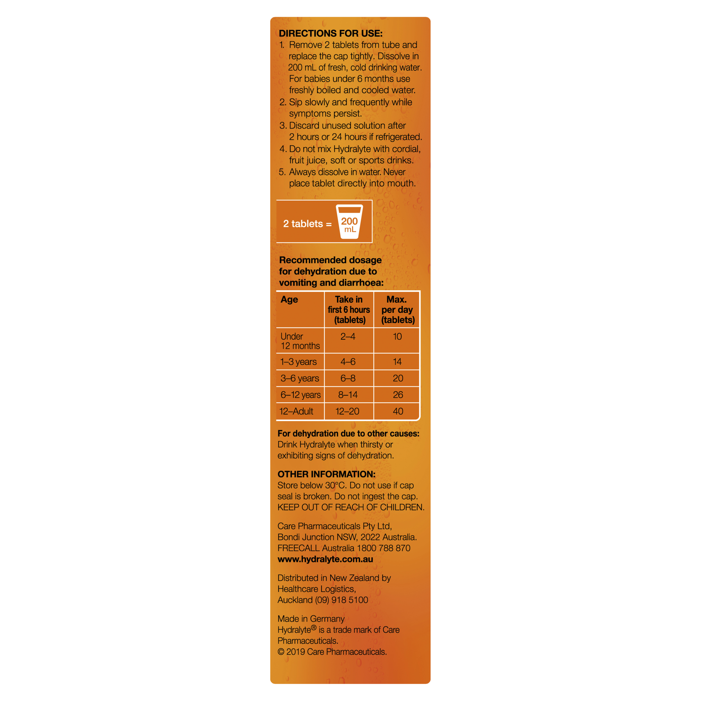 HYDRALYTE EFFERVESCENT ORANGE 20 TABLETS - Image 3