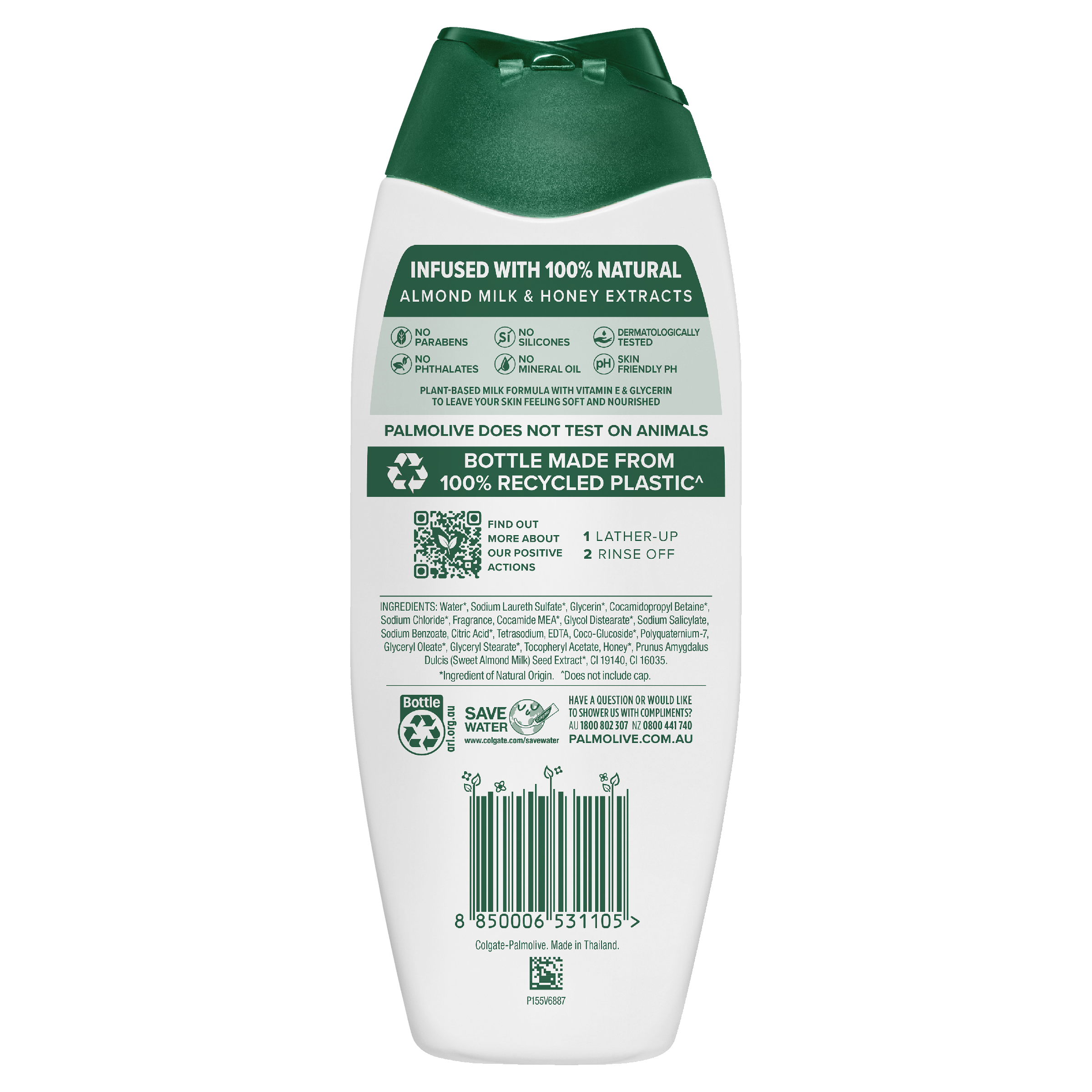 PALMOLIVE BODY WASH NATURALS MILK & HONEY 500ML - Image 2
