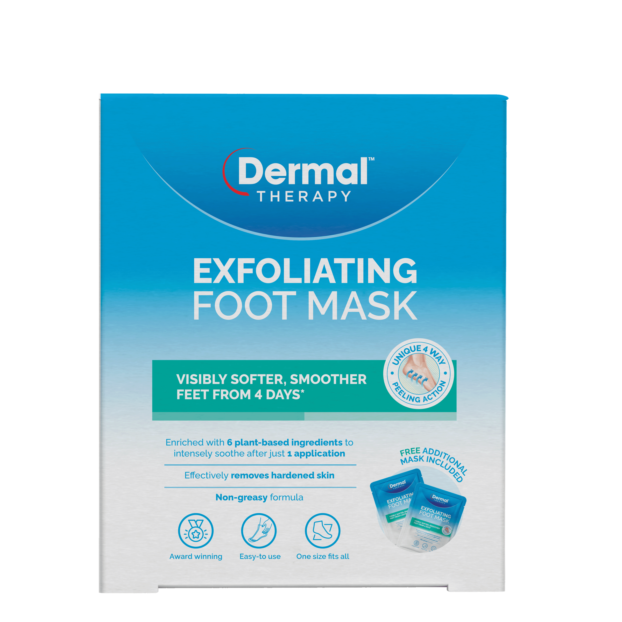 DERMAL THERAPY EXFOLIATING FOOT MASK 1 PACK