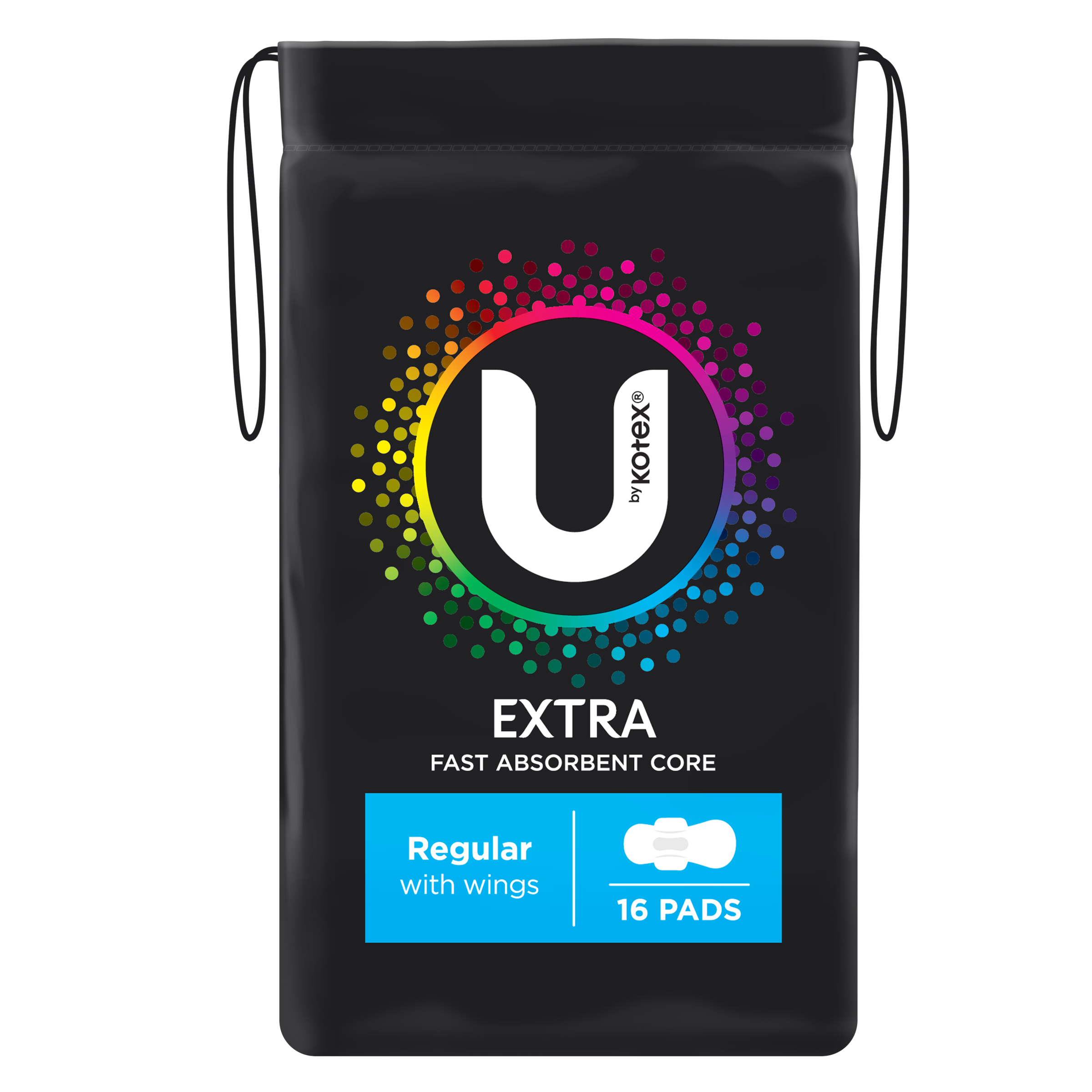 U BY KOTEX PADS EXTRA REGULAR WINGS 16 PACK - Image 2