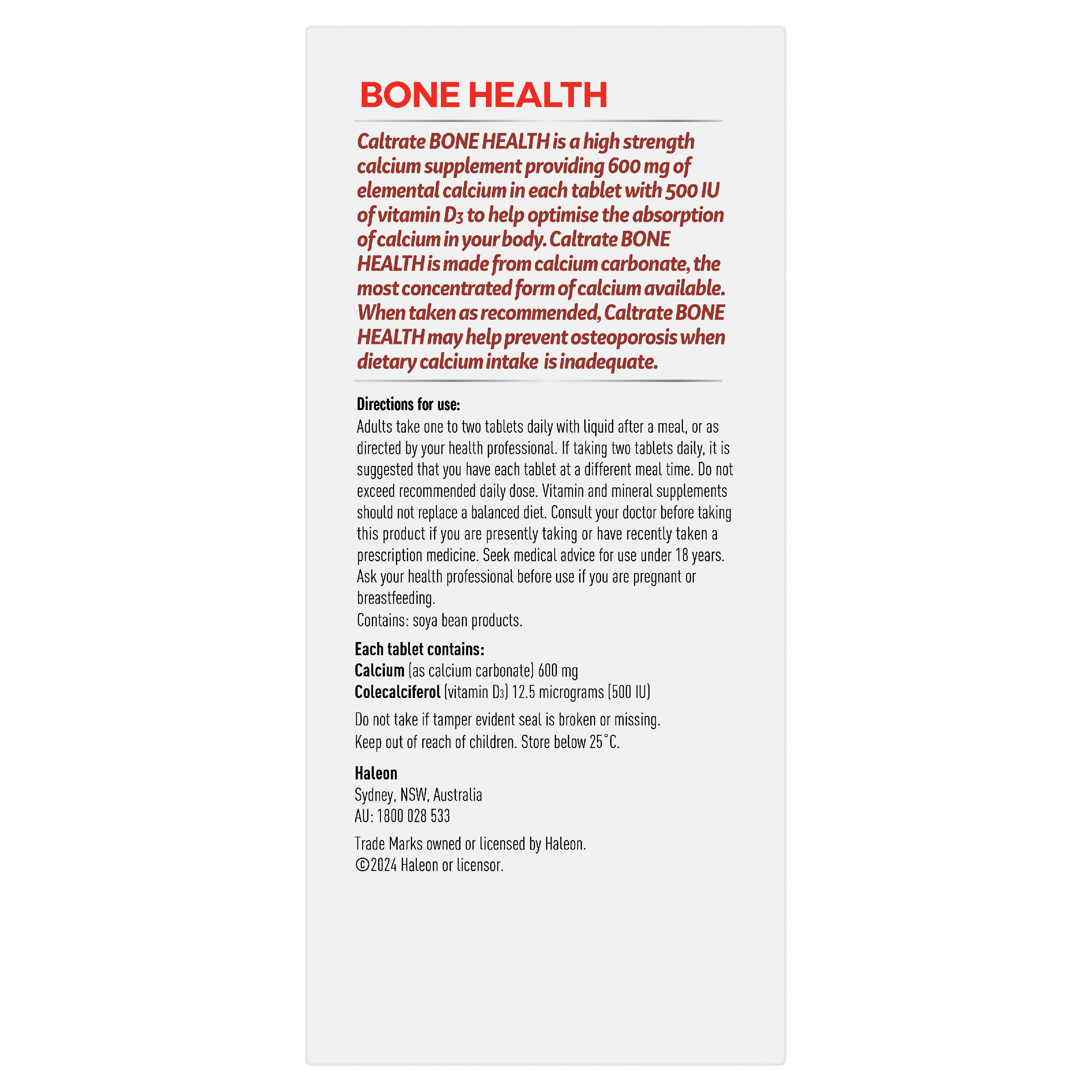 CALTRATE BONE HEALTH 100 TABLETS - Image 6