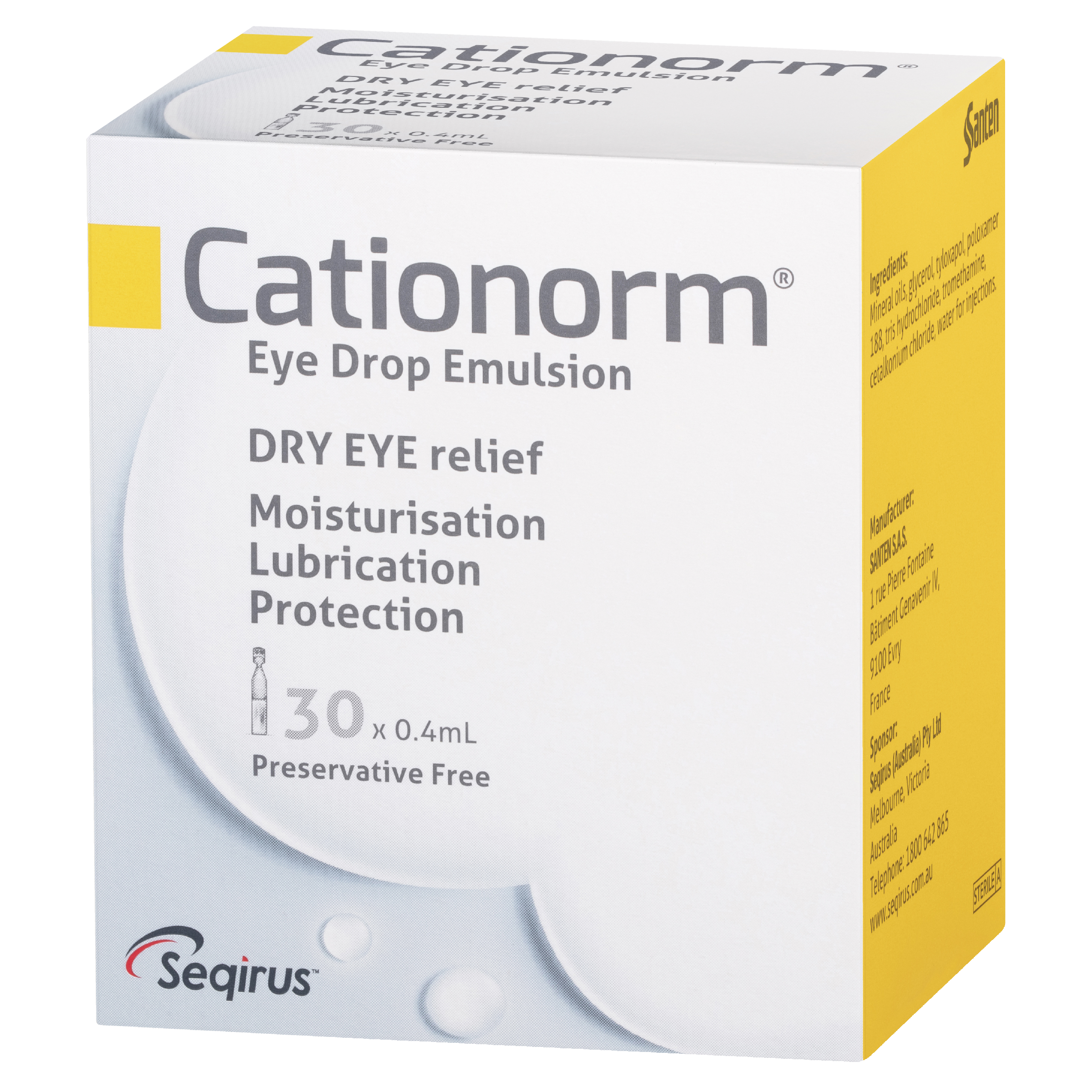 CATIONORM PRESERVATIVE FREE SINGLE UNIT DOSE EYE DROPS 0.4ML 30 PACK - Image 7