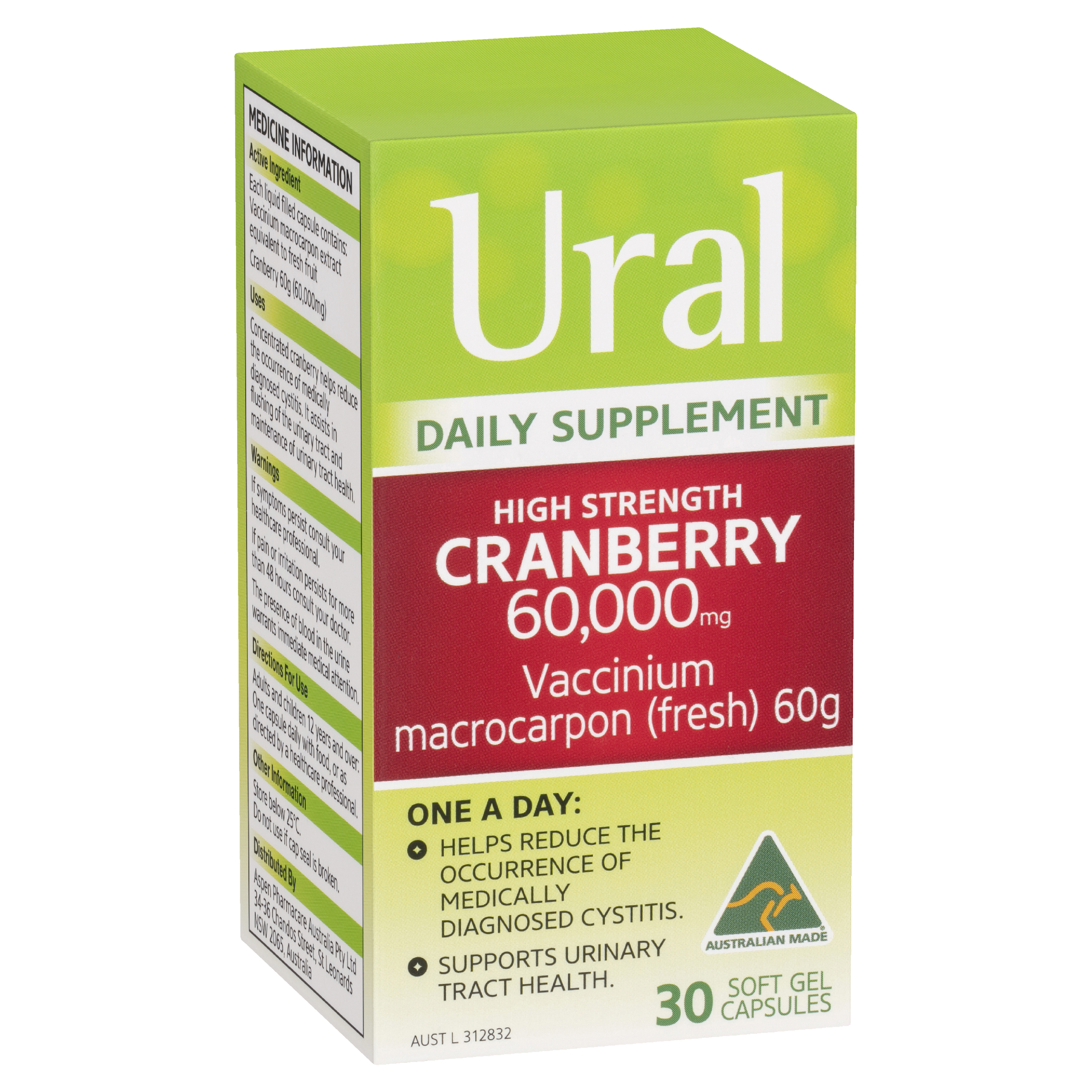 URAL HIGH STRENGTH CRANBERRY 60000MG CAPSULES 30