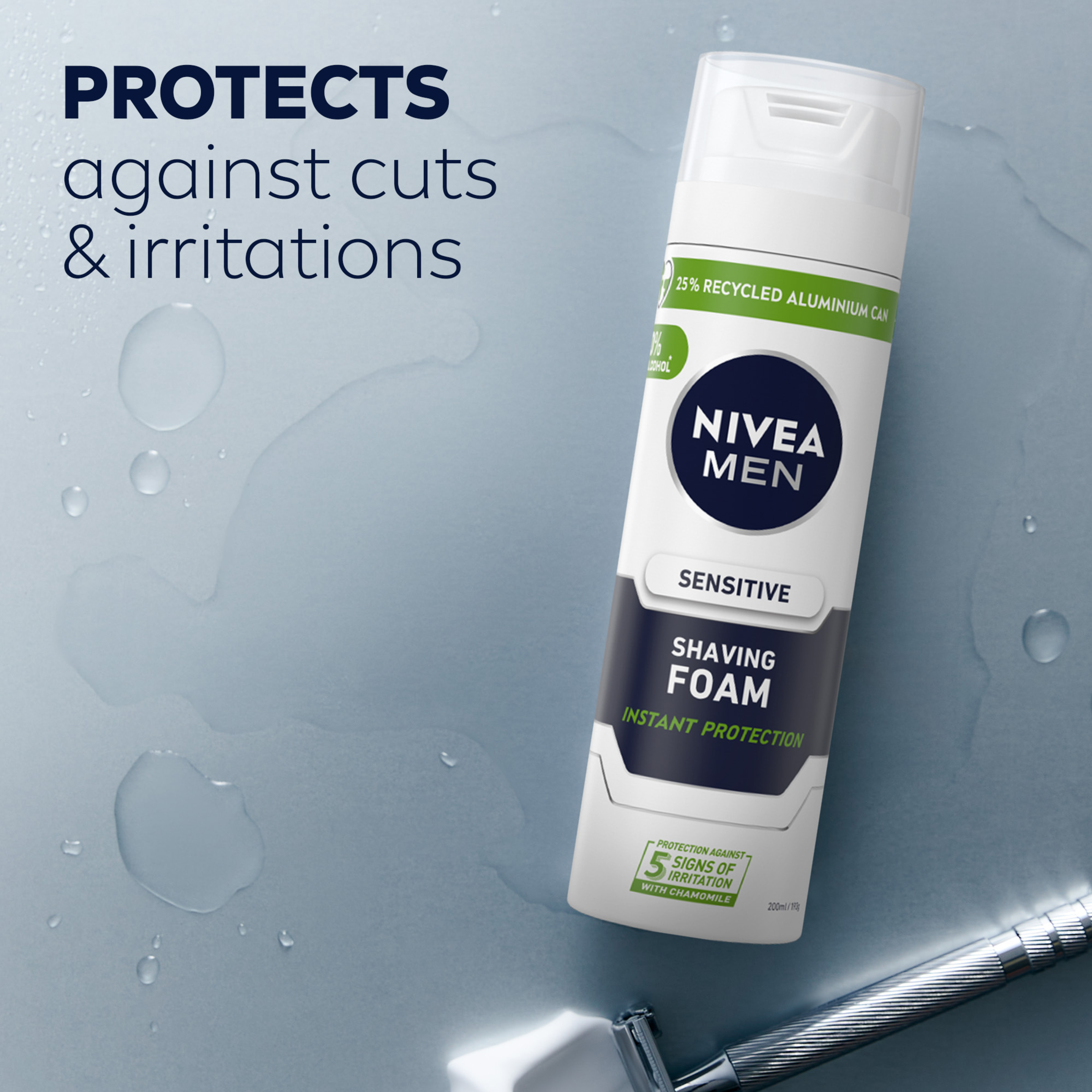 NIVEA MEN SHAVING FOAM SENSITIVE 200ML - Image 3
