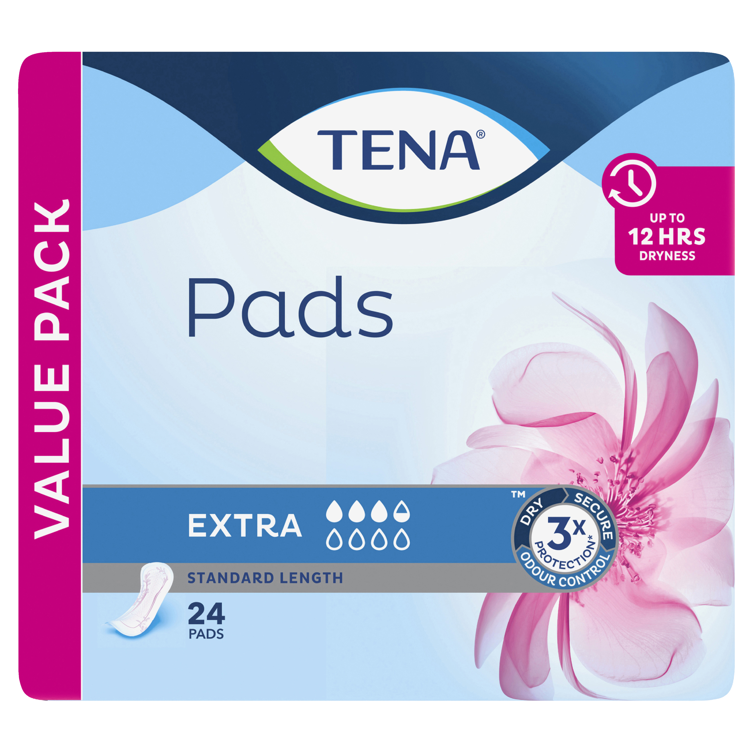 TENA PADS EXTRA STANDARD LENGTH 3.5D VALUE PACK 24 PACK - Image 4