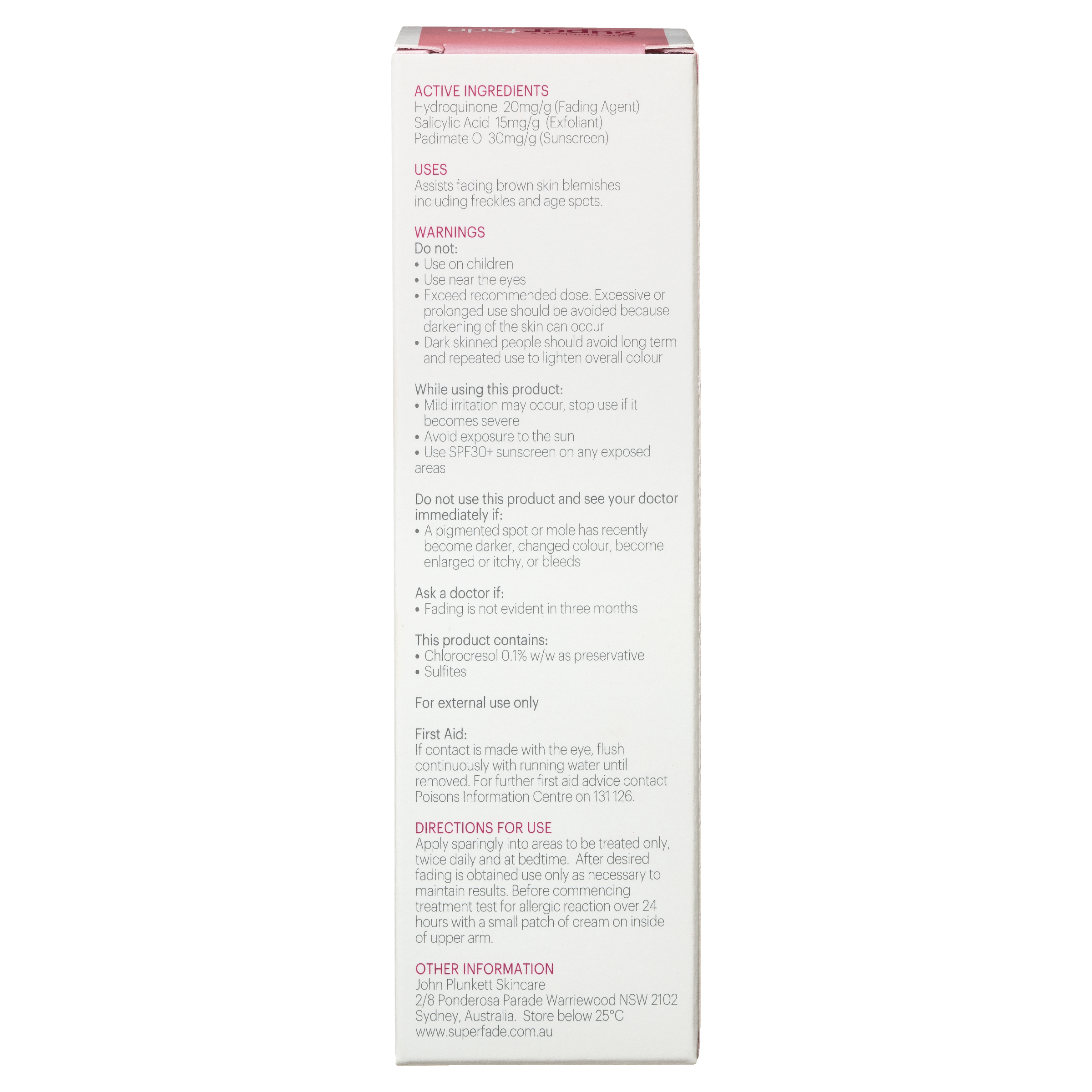 PLUNKETTS SUPERFADE FACE TREATMENT CREAM 40ML - Image 4