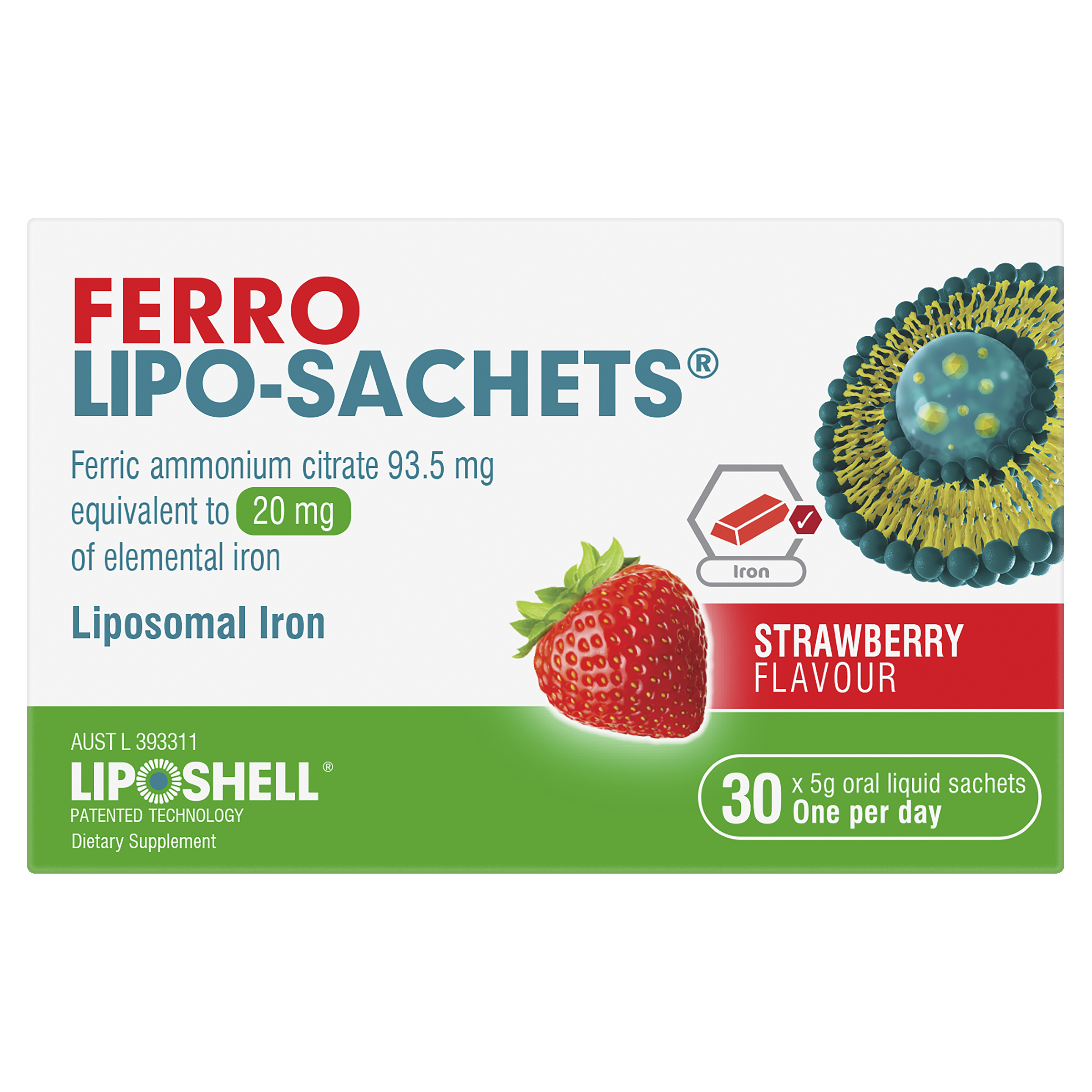 Ferro FERRO LIPO-SACHETS STRAWBERRY 30 X 5G - Image 2