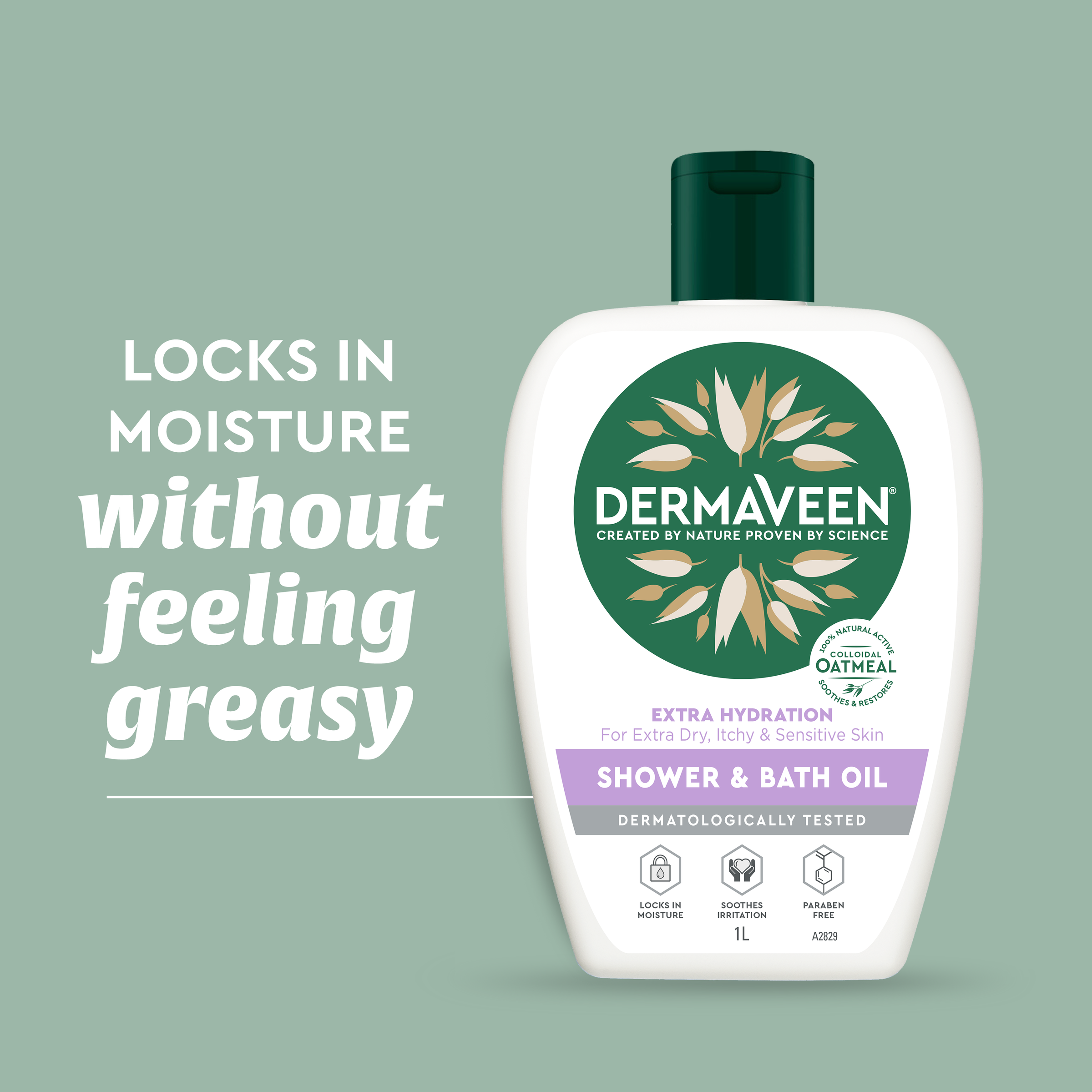 DERMAVEEN EXTRA GENTLE SHOWER & BATH OIL 1 LITRE - Image 3