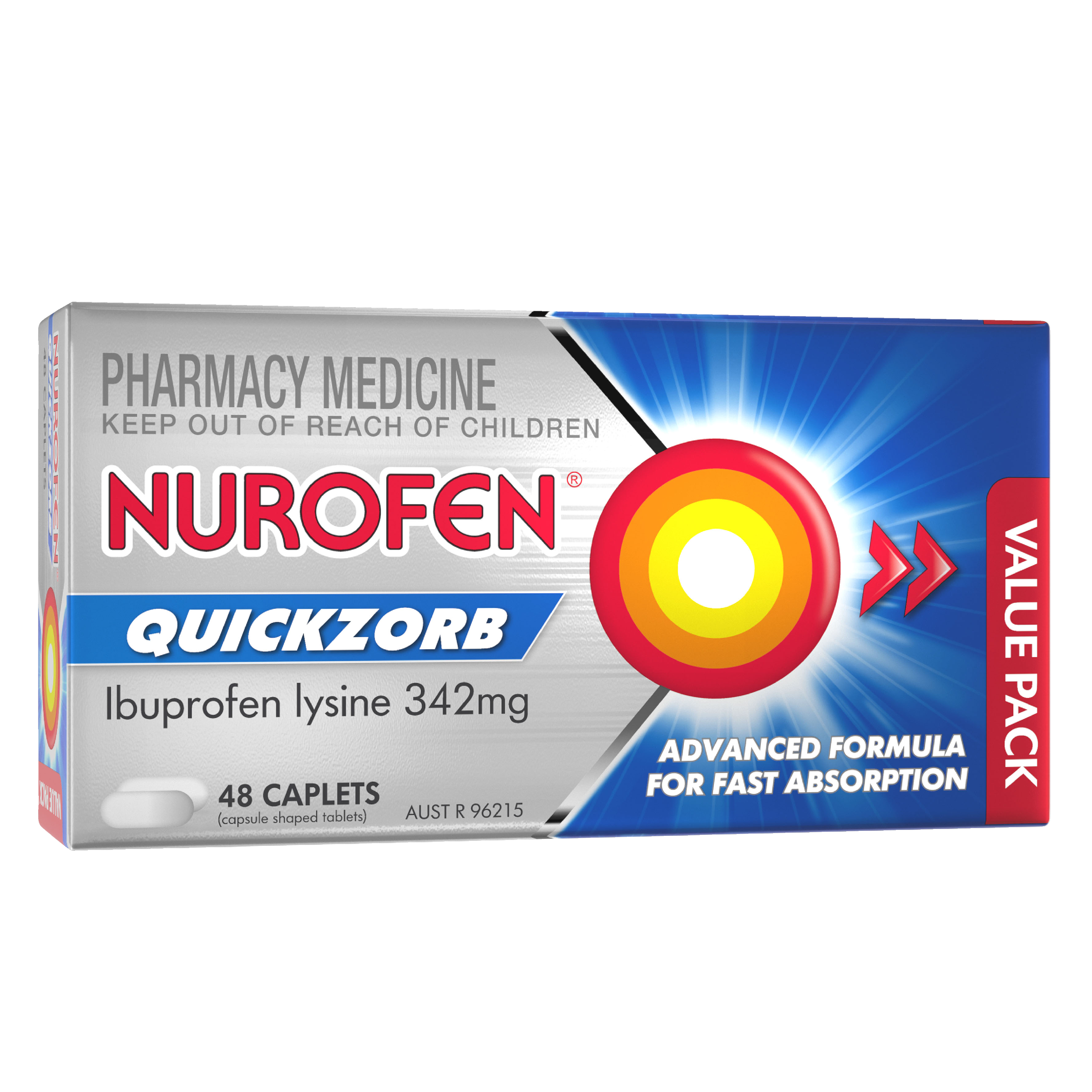 NUROFEN 200MG QUICKZORB 48 CAPLETS