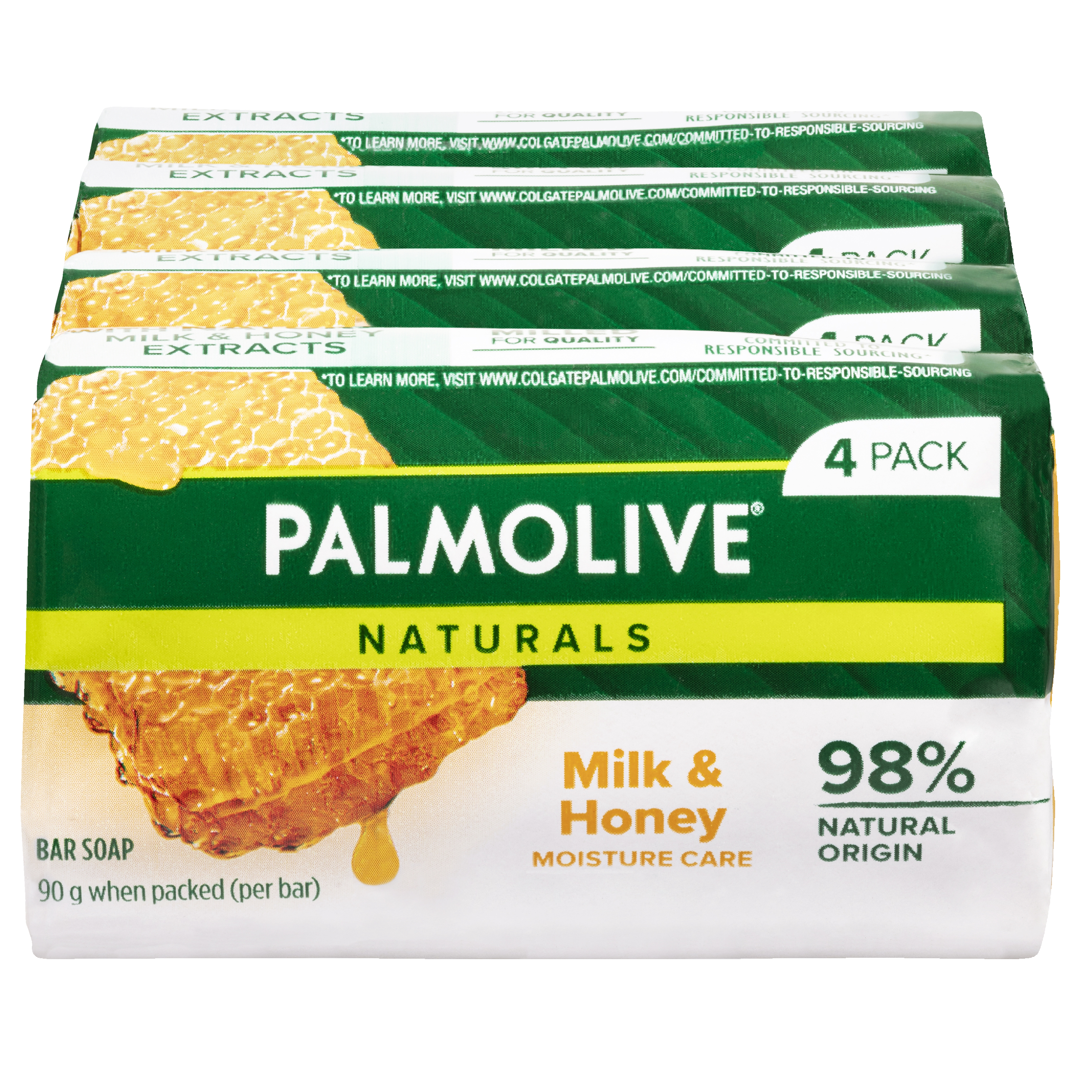 PALMOLIVE NATURALS BODY SOAP MILK & HONEY 90G 4 PACK - Image 2